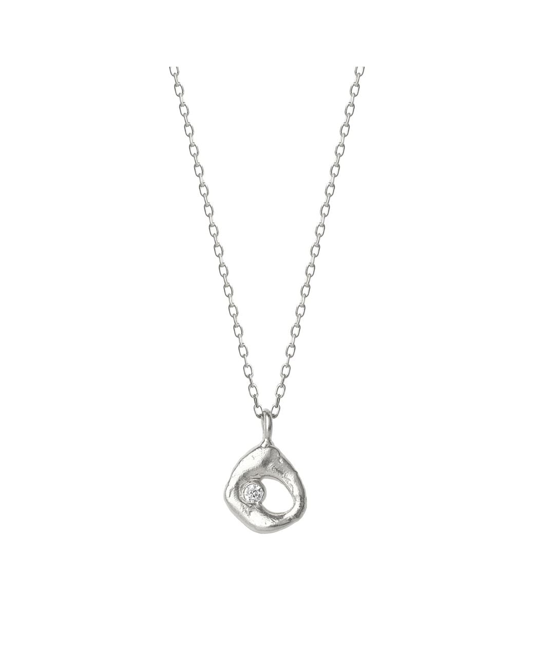 Spero London Metallic Dripping Molten Natural Textured Sterling Authentic Pendant Necklace
