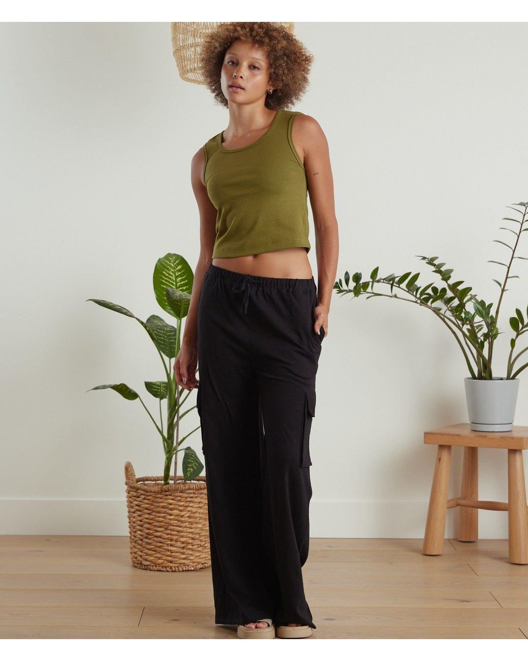 Known Supply Black Organic Cotton Cargo Pants