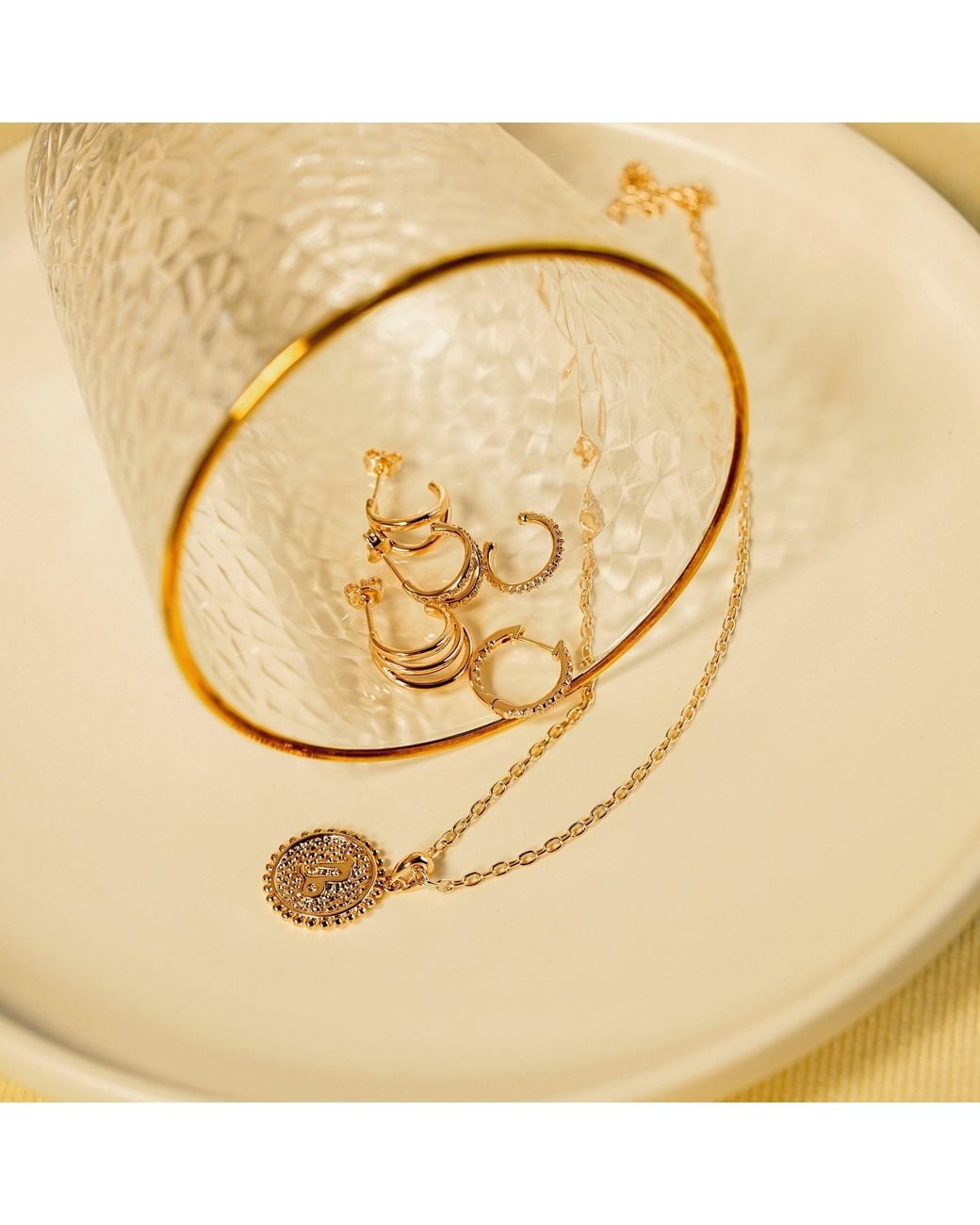 Diamonbliss Metallic Pave Duo Hoop Earrings