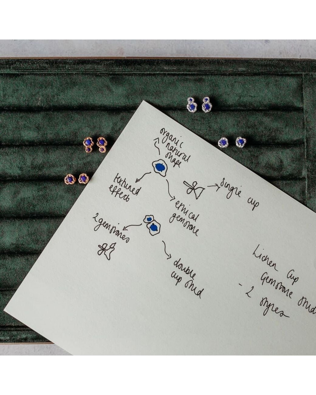 Claire Hill Designs Metallic Topaz Lichen Stud Earrings