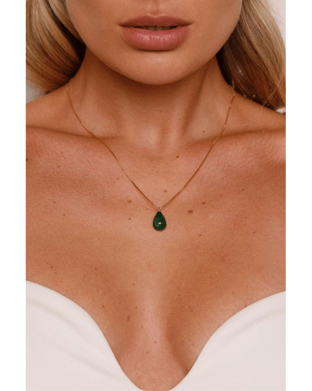 Katy Faye Metallic May Emerald Necklace