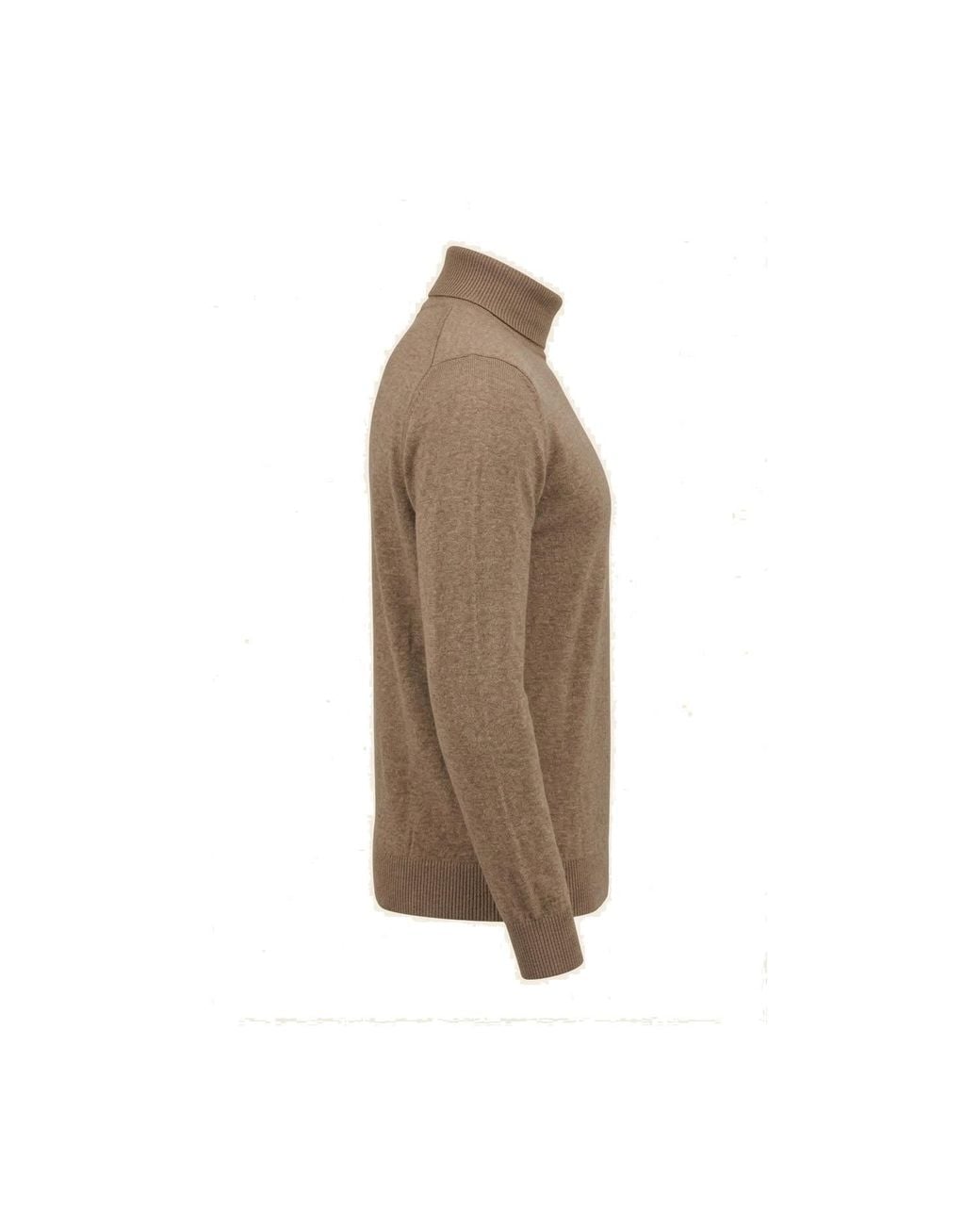 Ron Tomson Brown Neutrals Roll Neck Knit Sweater for men
