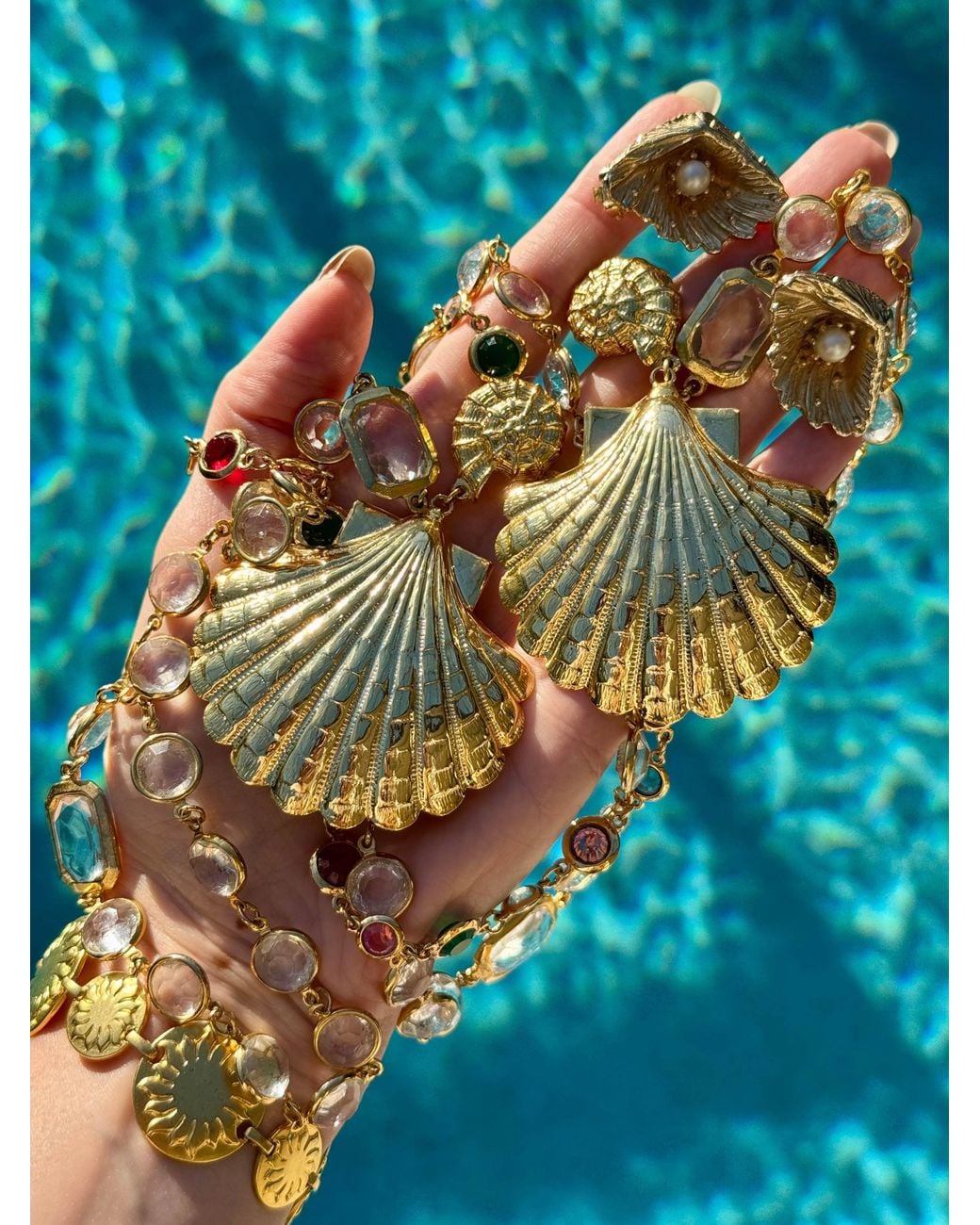 Laura Gray Metallic Plate Sea Shell Earrings