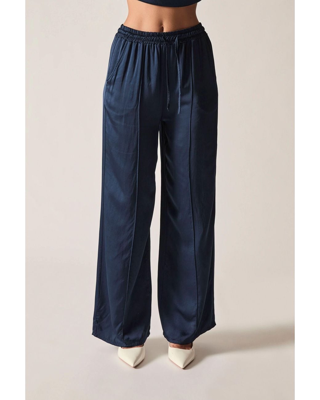 James Lakeland Blue Wide-Leg Drawstring Trousers