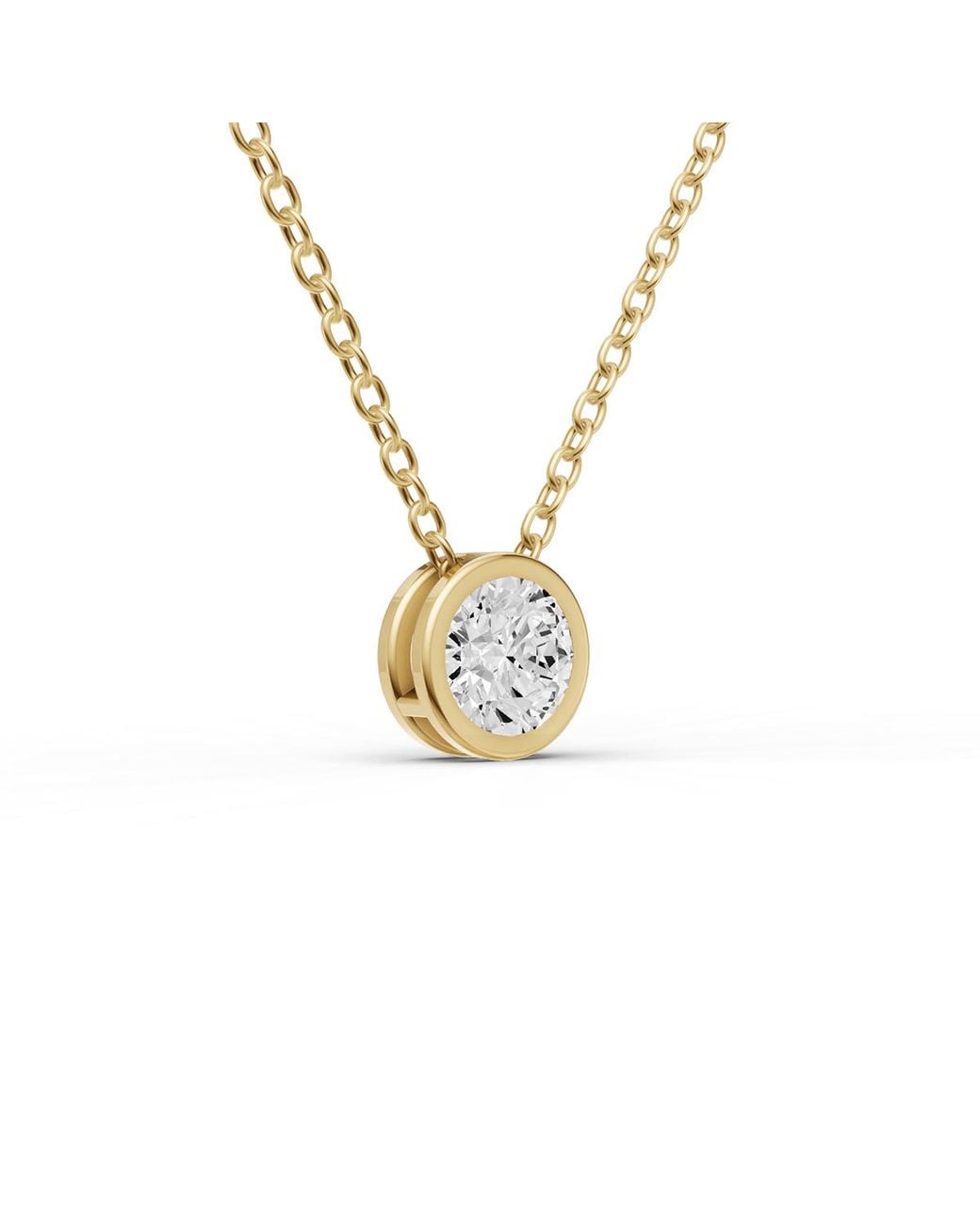 SEREIA OFFICIAL Metallic 14K 0.75 Ct Round Bezel Pass-Thru Pendant