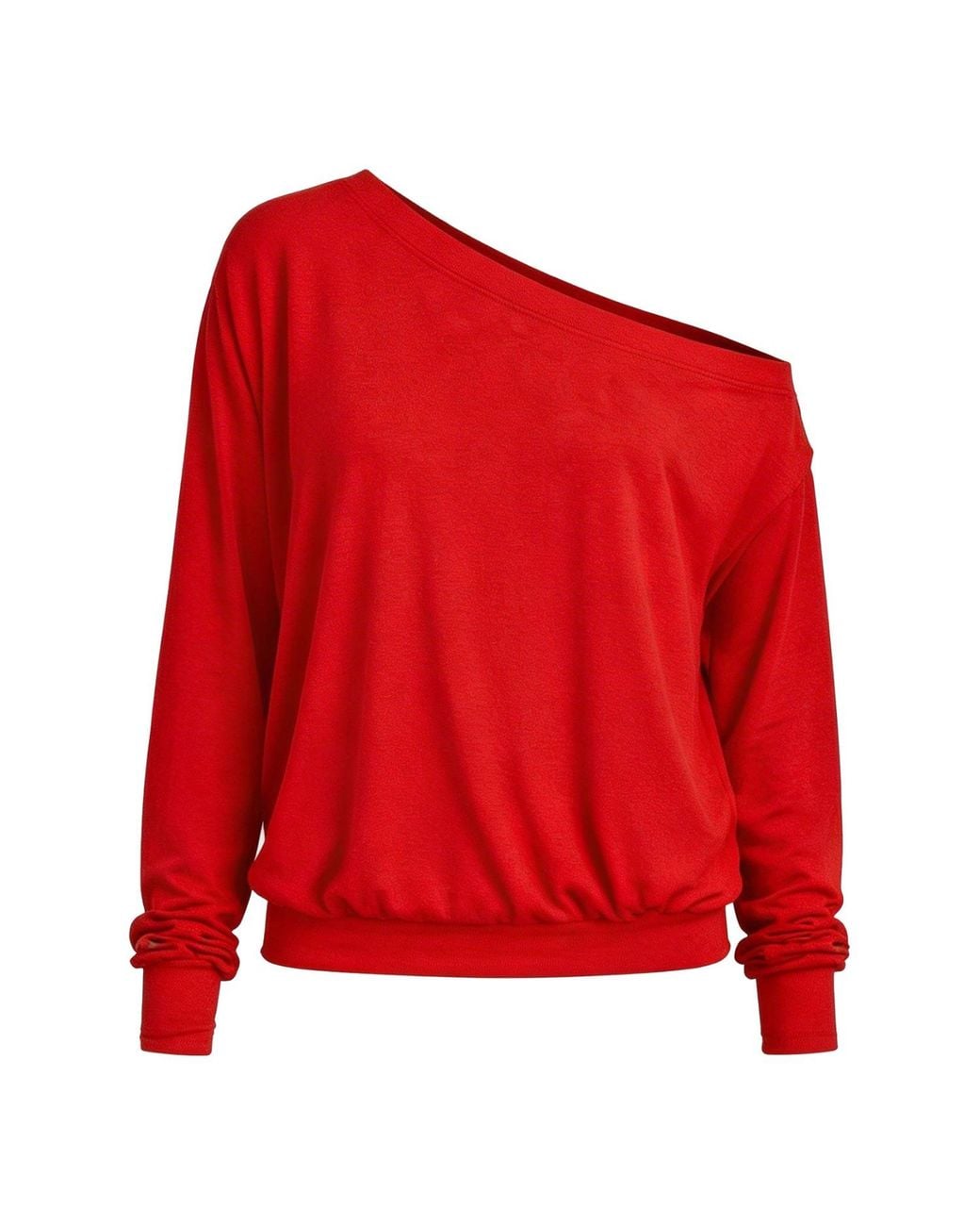 Marianne by Marie Jordane Red Selena Asymmetric Lyocell & Wool Sweater