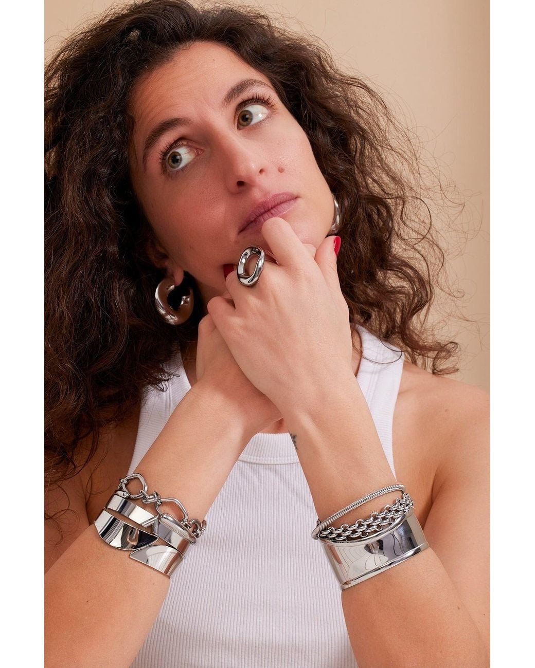 Kybele Studio White Liquid Hoops