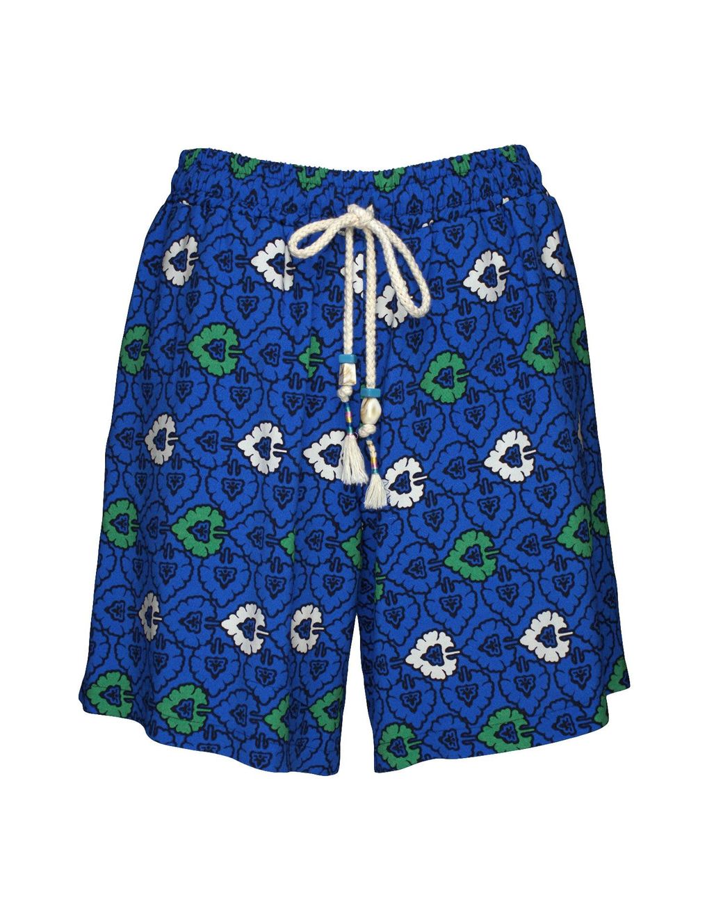 Lalipop Design Blue Abstract Print Viscose Short