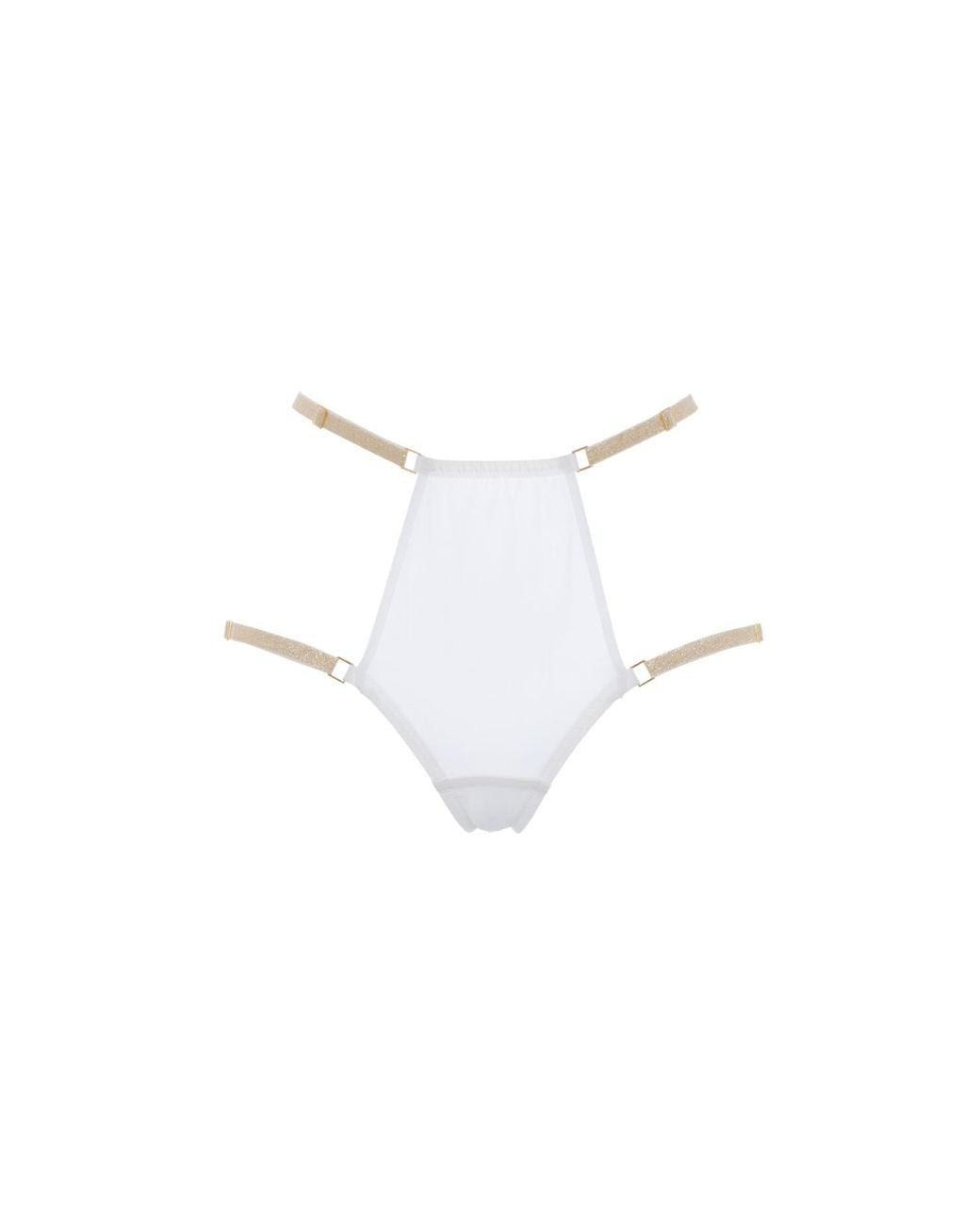 SAETA Paris White Neutrals High-Waist Silk Pantie