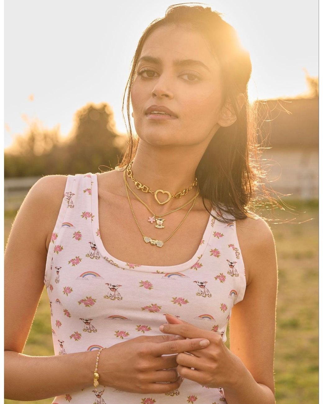 Cloud Haven Metallic Dainty Pit Bull Heart Necklace