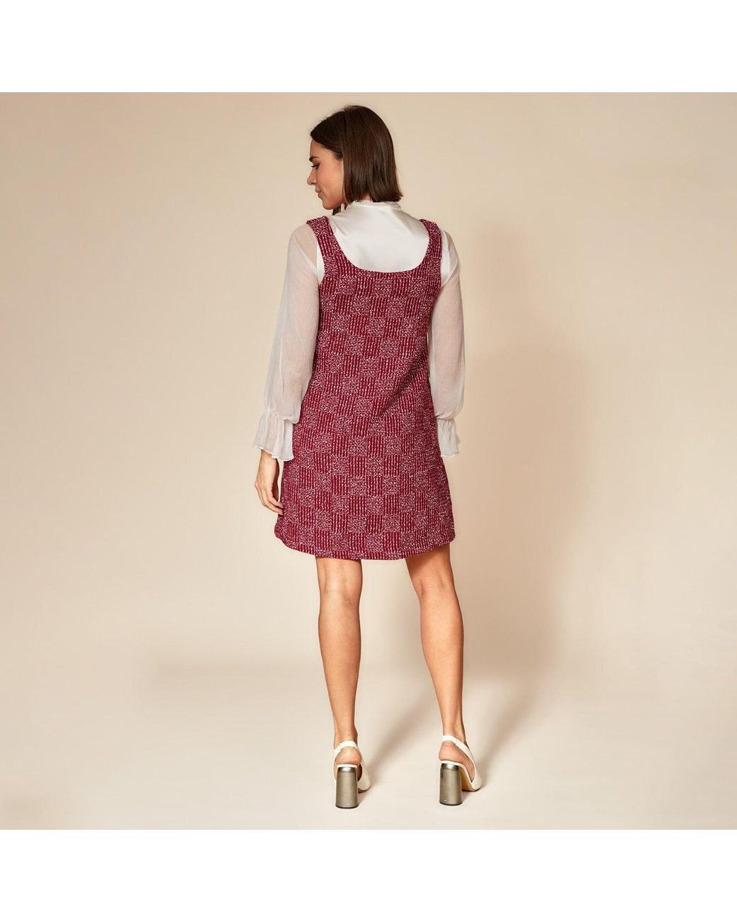 Gunda Hafner Ltd Purple Burgundy Cropped Tweed Jacket