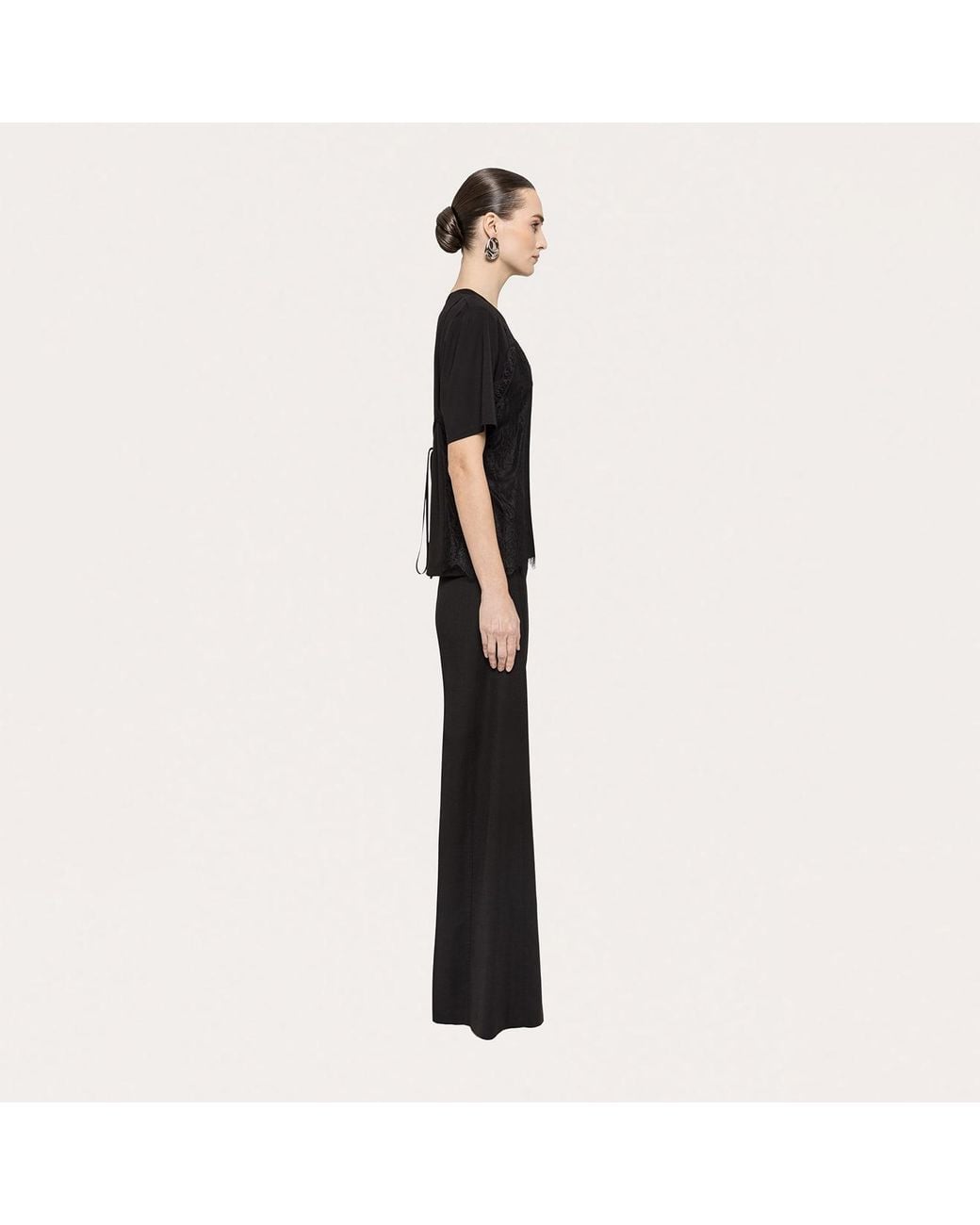 Nissa Black Lace-Panel Top