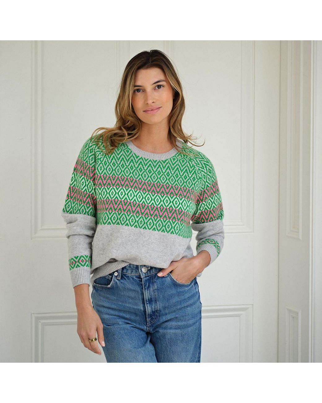 Cove Green Isla Fairisle Jumper