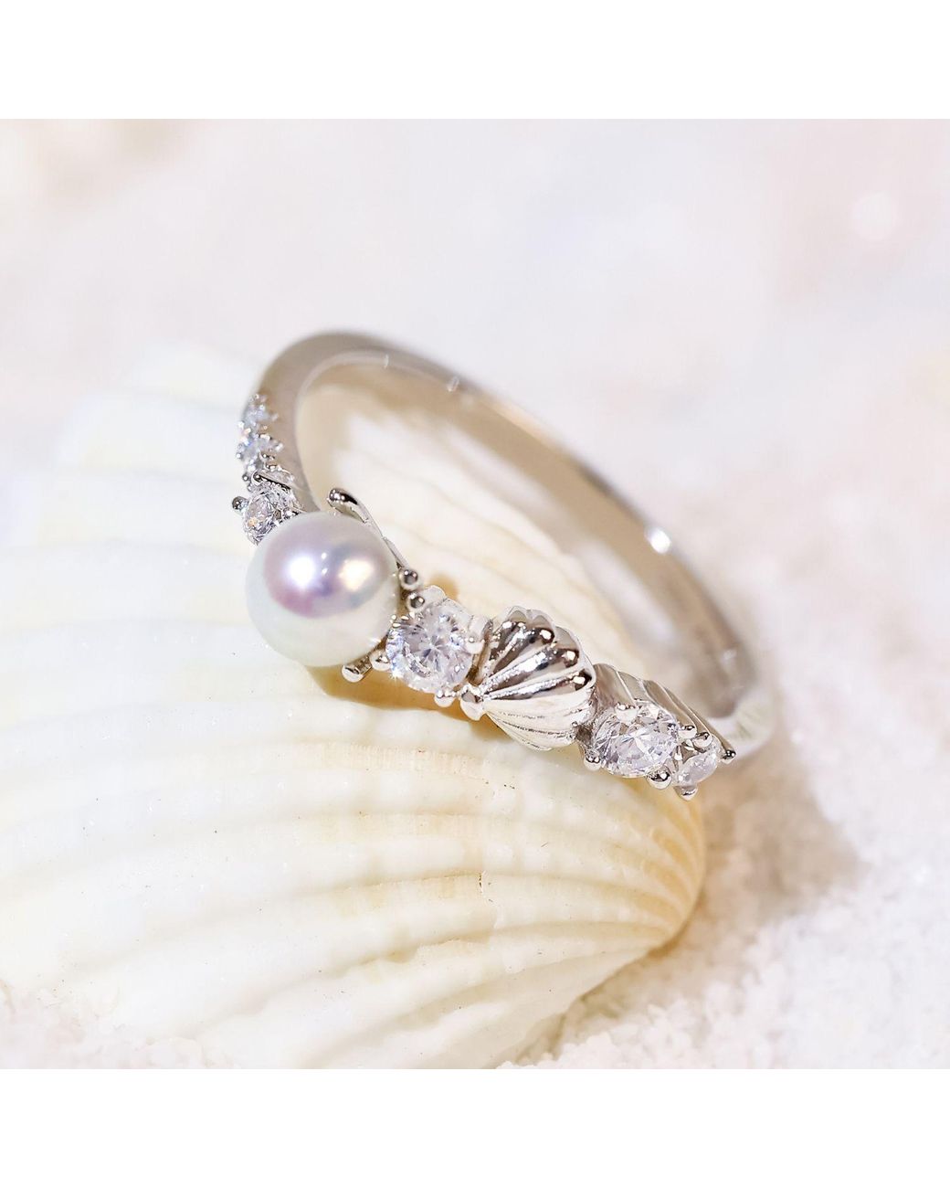 Azura Jewelry New York White Abyssal Pearl Ring Vermeil