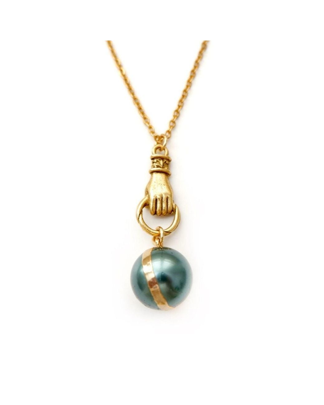 Persia Dona Jewelry Metallic Globe Tahitian Pearl Necklace