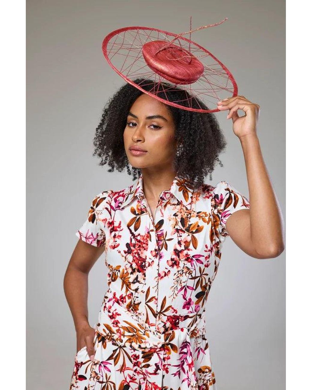 Lioness by Tf Red Blooming Flora Short Sleeve Shirt Dress