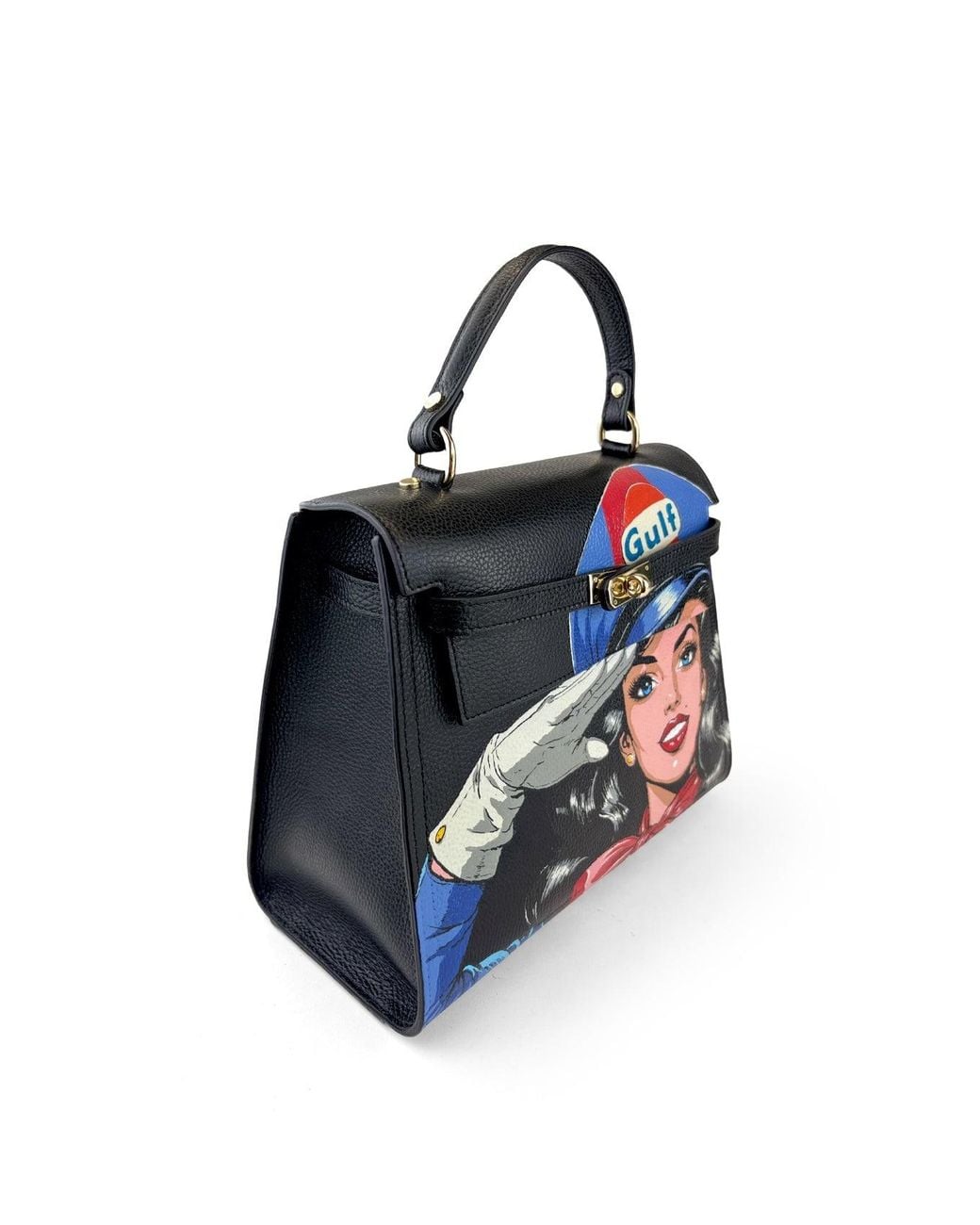 Maison Rubaiyat Blue Lulu Hand-Painted Leather Top Handle Bag – Gulf