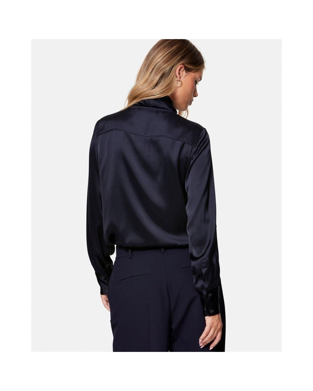 Helen Mcalinden Blue Anastasia Pussybow Blouse