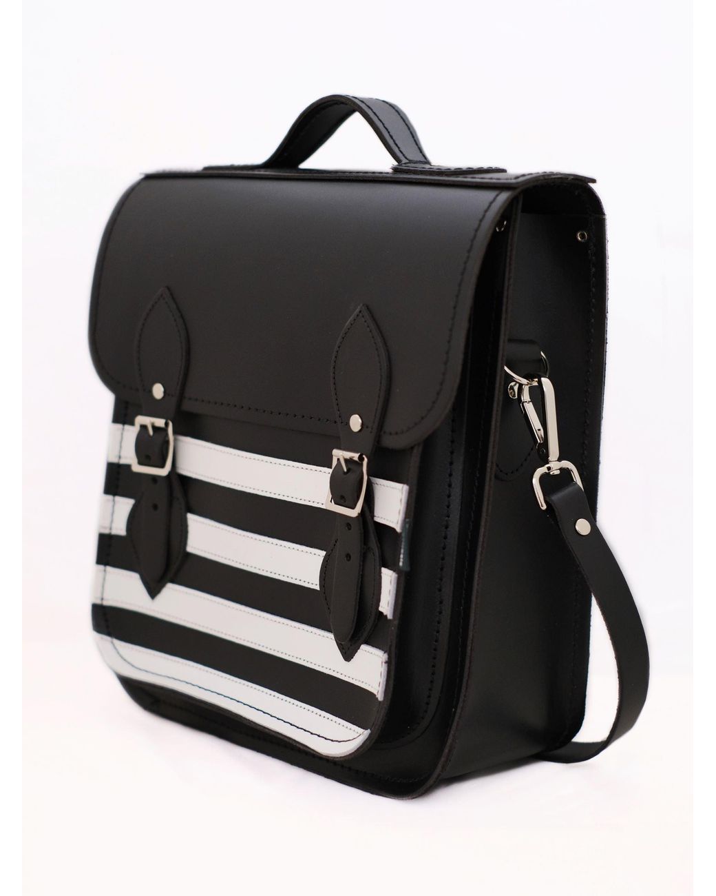 Zatchels Black Handmade Leather City Backpack