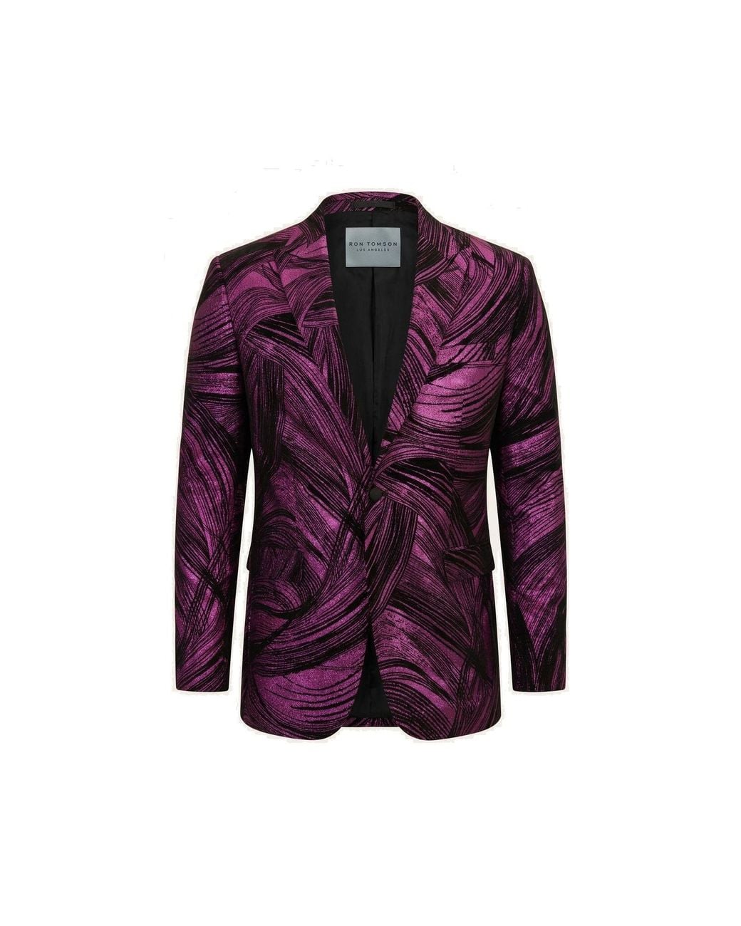 Ron Tomson Purple Cascading Peak Lapel Tuxedo Jacket for men