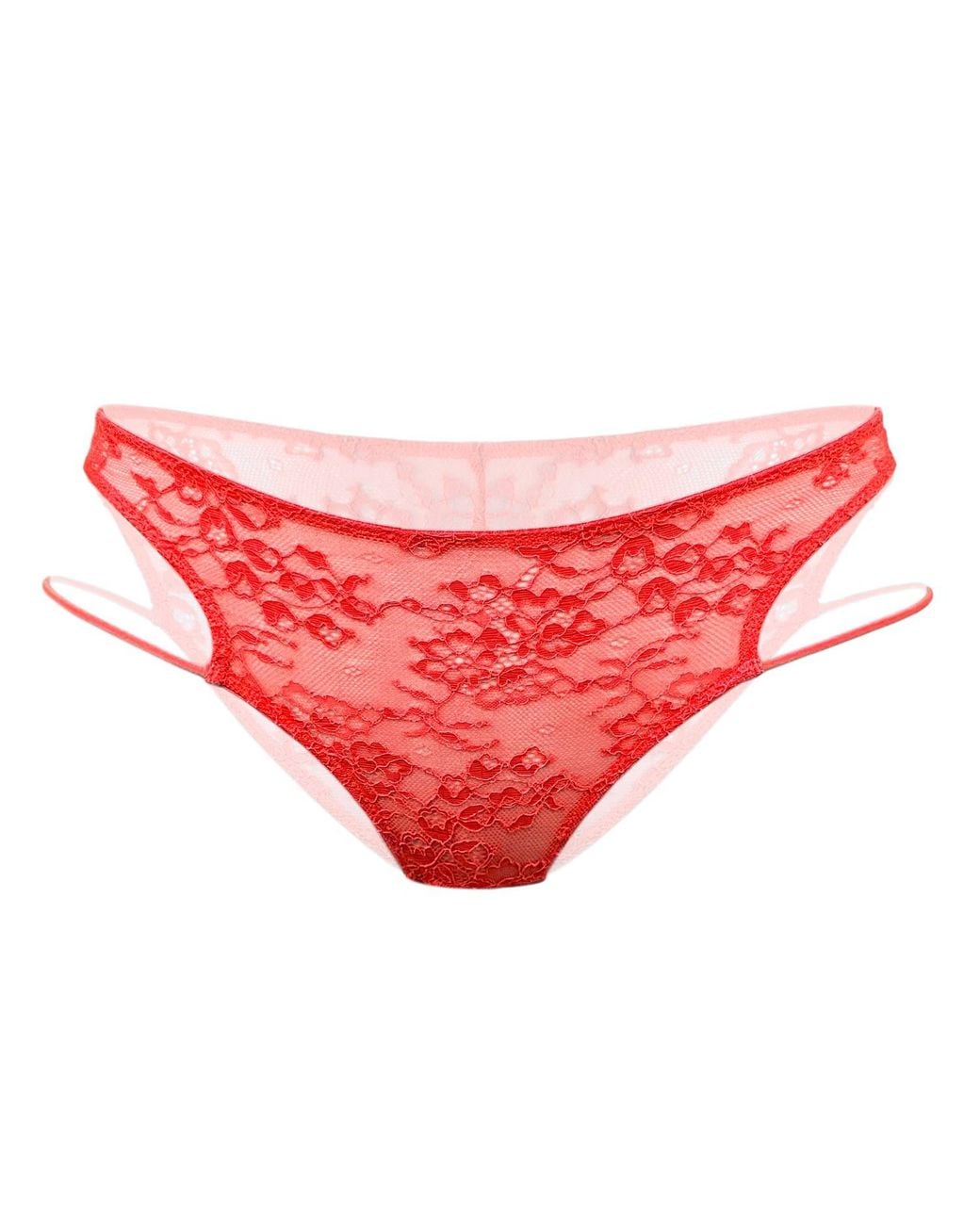 MONIQUE MORIN LINGERIE Red Amphitrite Low Rise Cheeky Panty Fire