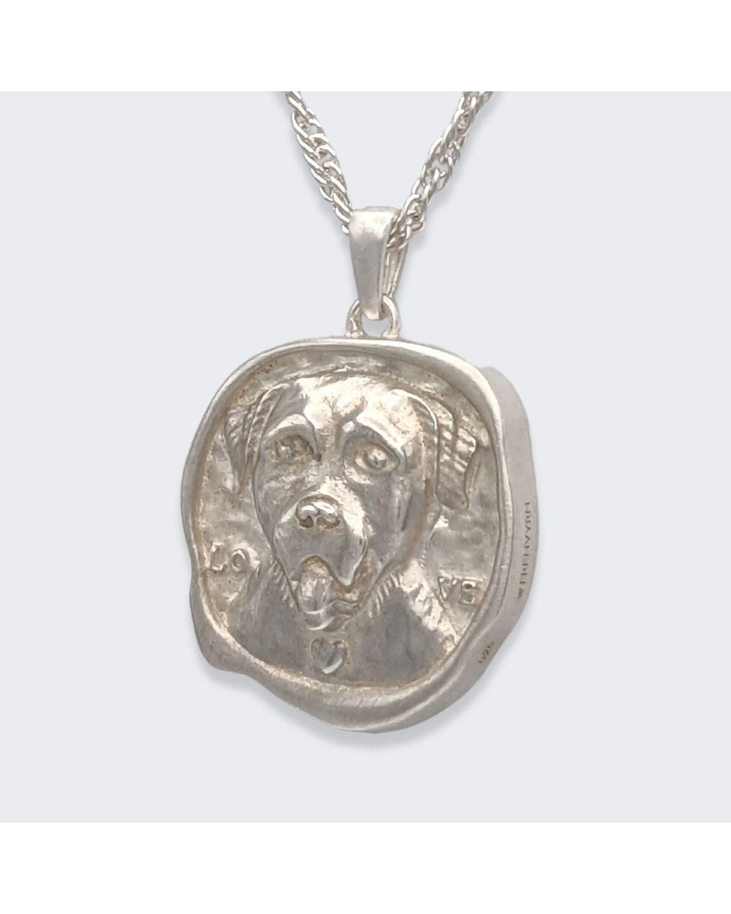 Frenvyrn Metallic Lars Reversible Dog Coin Necklace, Sterling for men