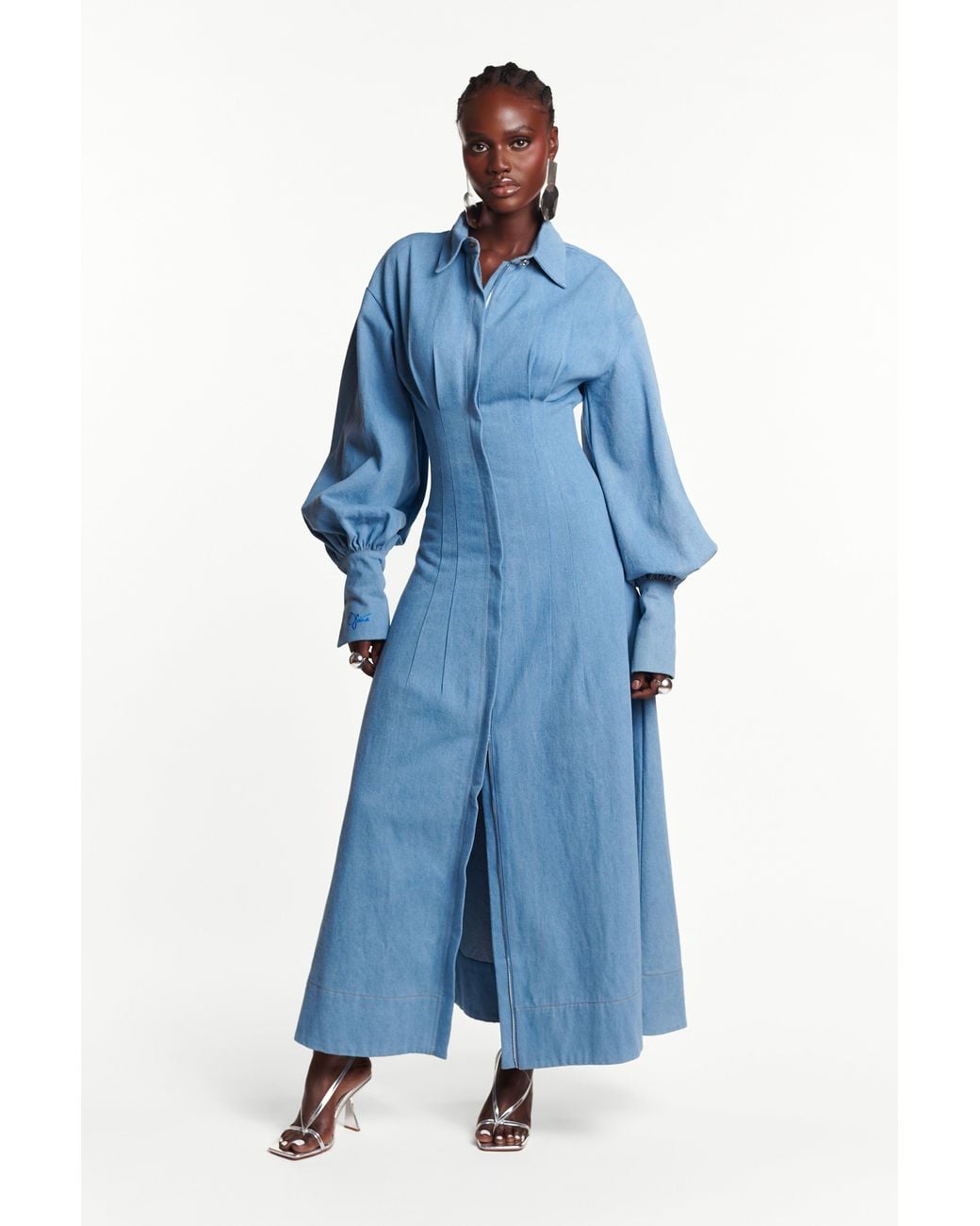 Ofuure Blue Light Denim Vera Dress