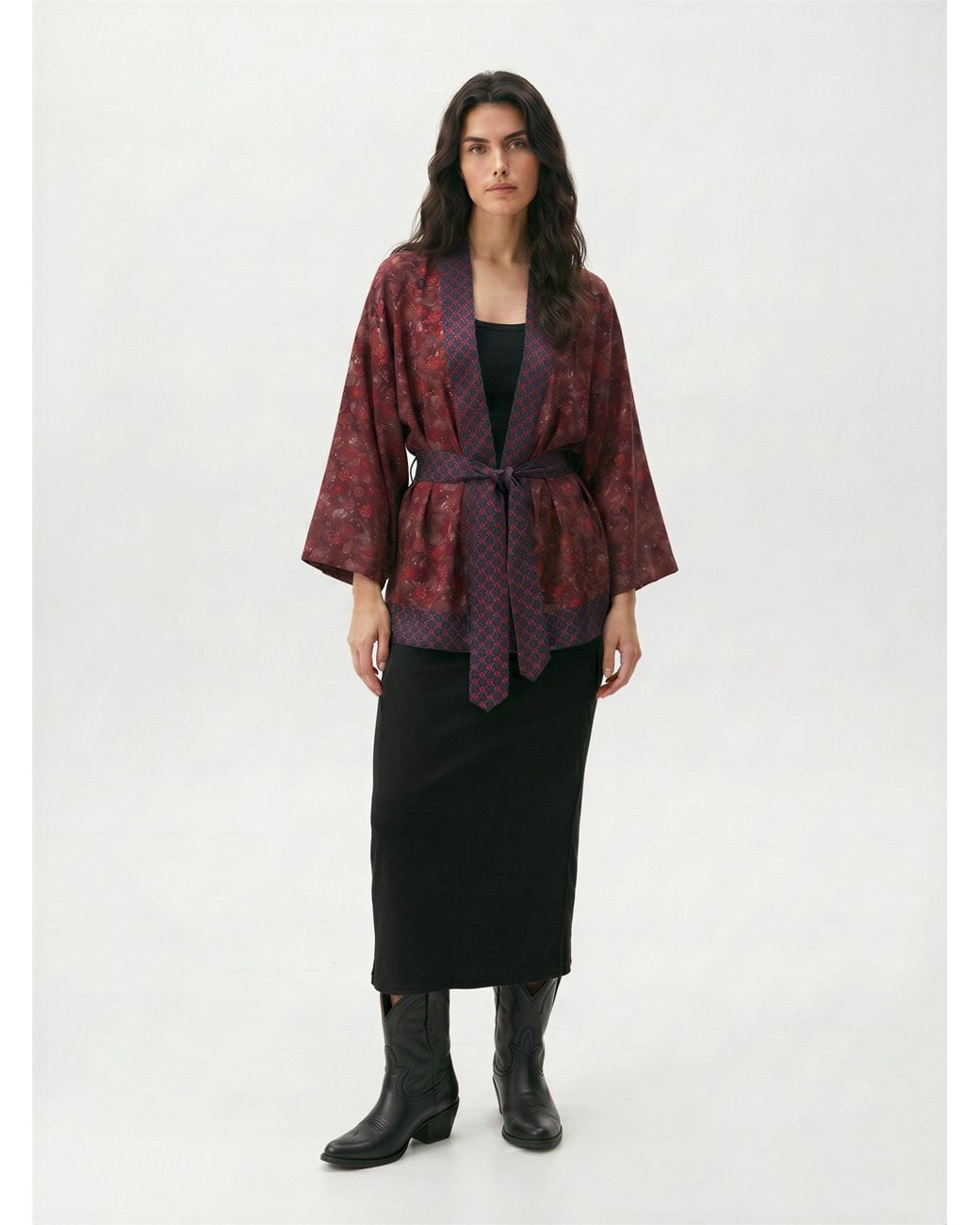 Artemis Muse Purple One Of A Kind Recyled Sari Kimono Unique One Hundred And Twenty Nine