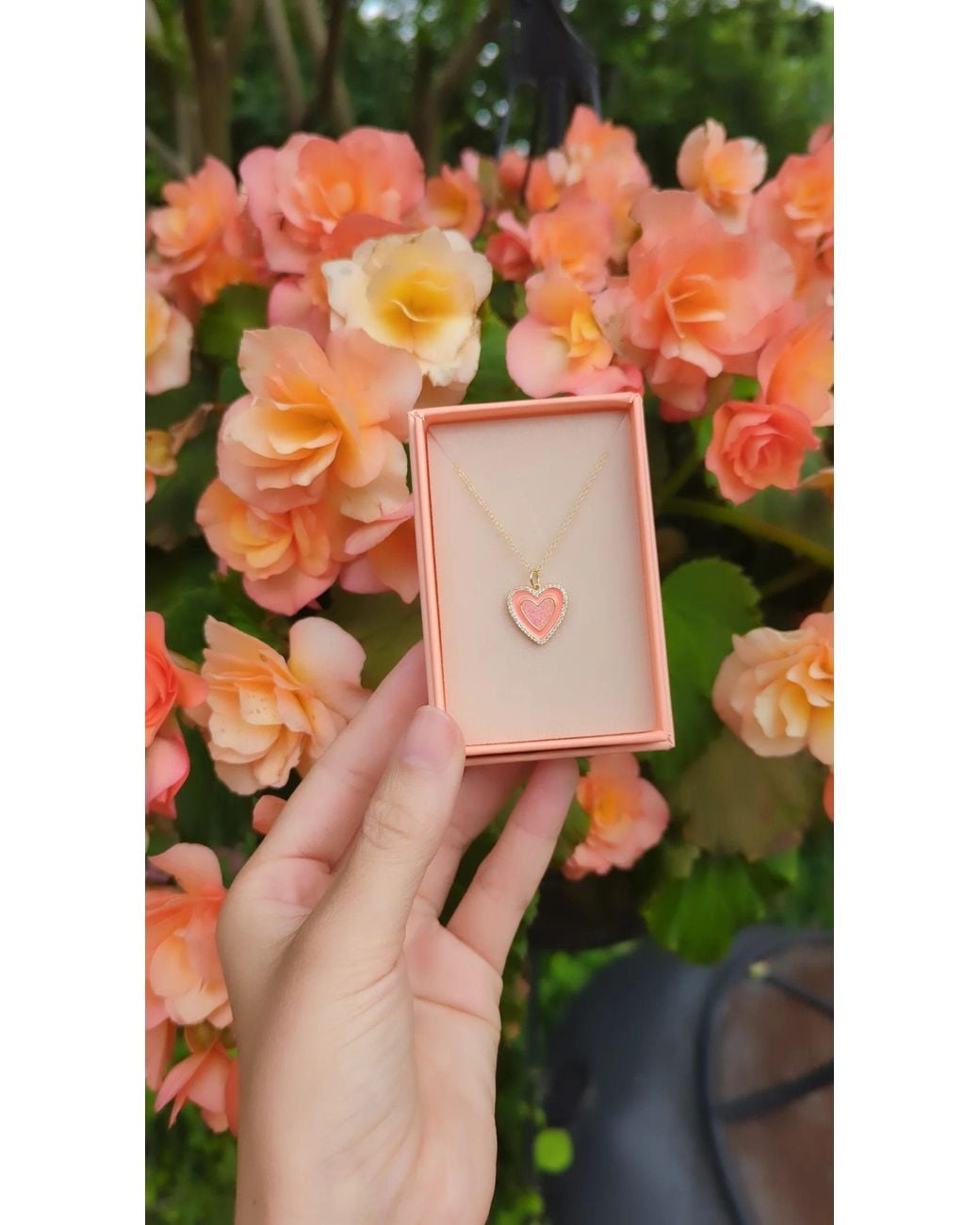 KAMARIA Pink Two Tone Heart Necklace