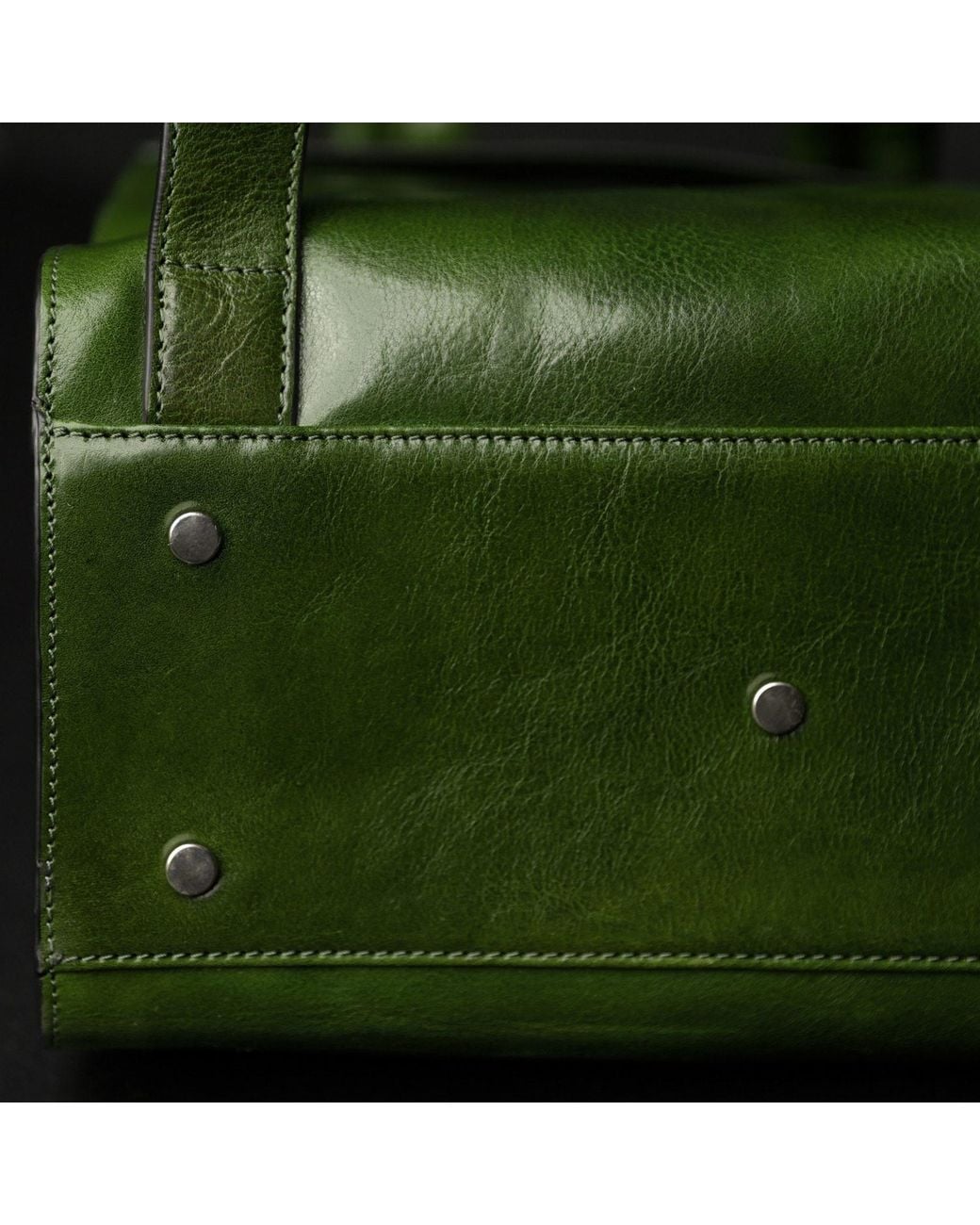 Time Resistance Green Leather Backpack for men