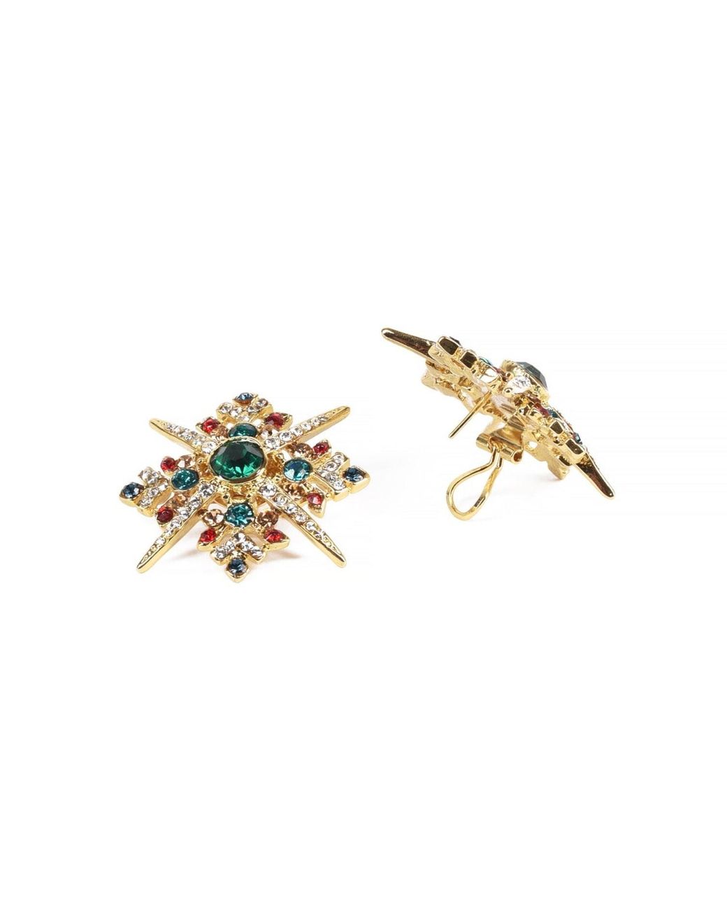 Addicted Metallic Acrux Earrings Plated With Crystals