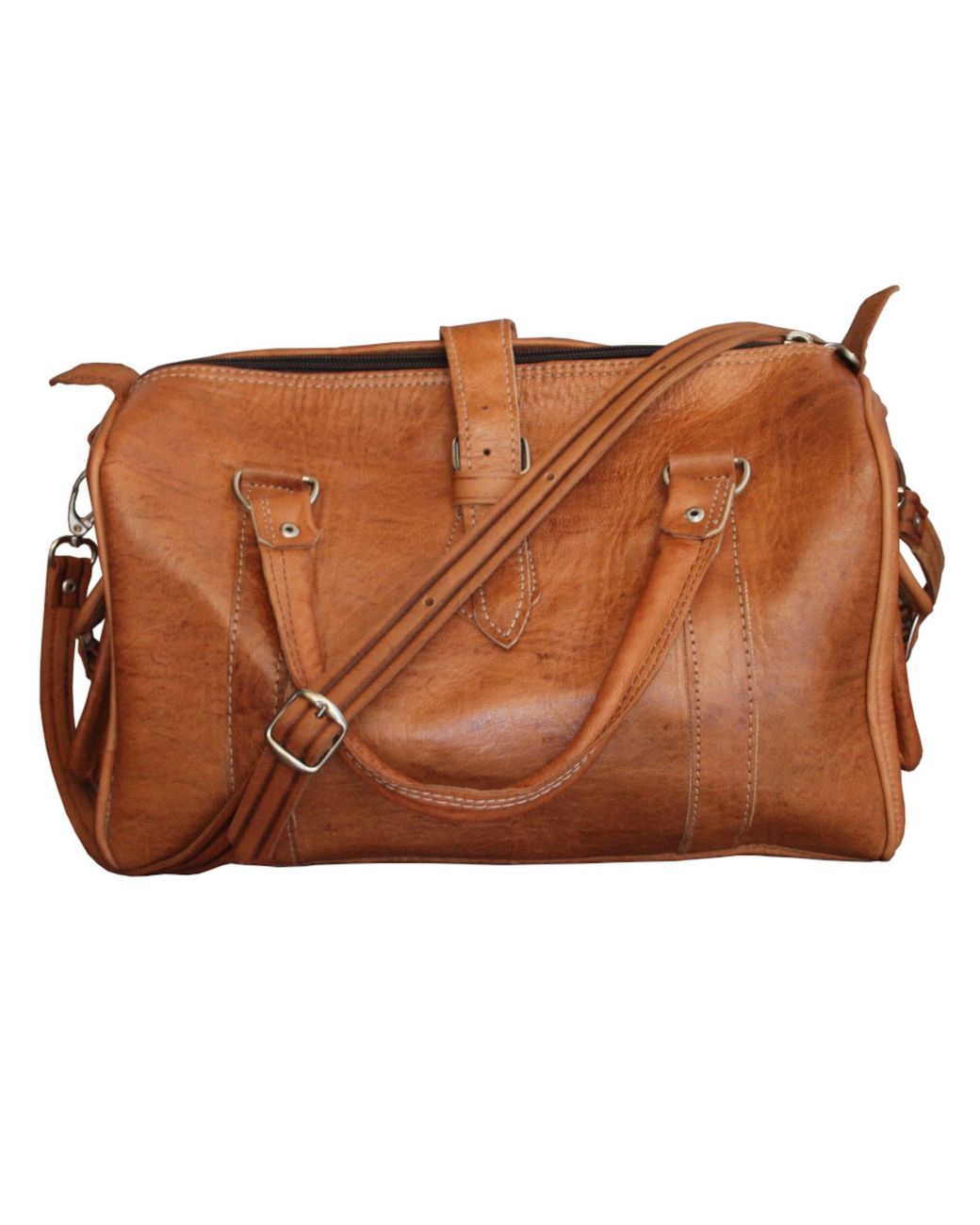 Berber Leather Brown Neutrals The Rabat Bowling Bag