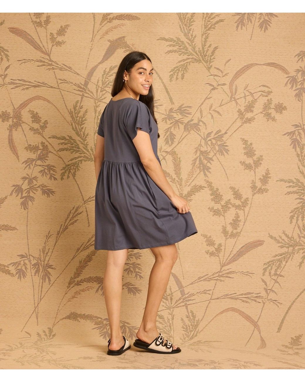 Known Supply Purple Cotton Button Up Dress