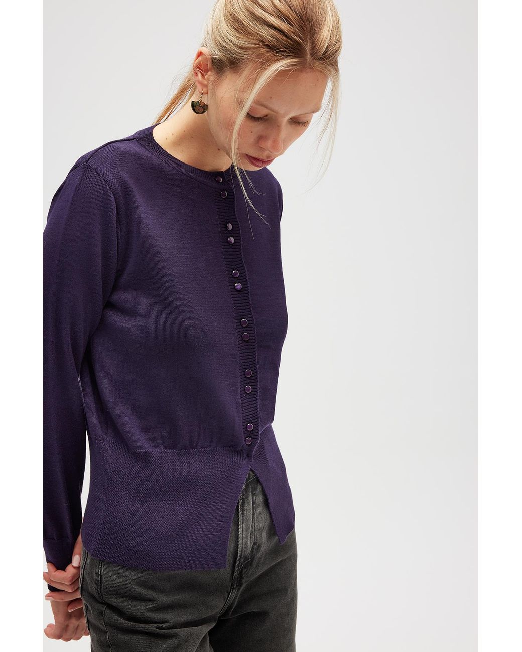 Peraluna Blue Ripley Steel Knit Cardigan