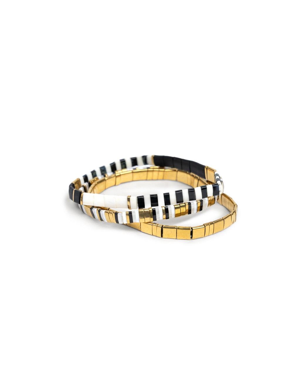 Saachi Metallic Stretch & Bracelet Set