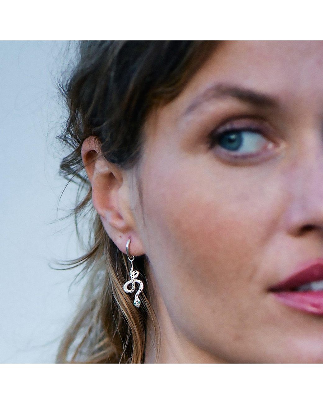 Charlotte's Web Jewellery Metallic Serpentina Sterling Huggie Hoops