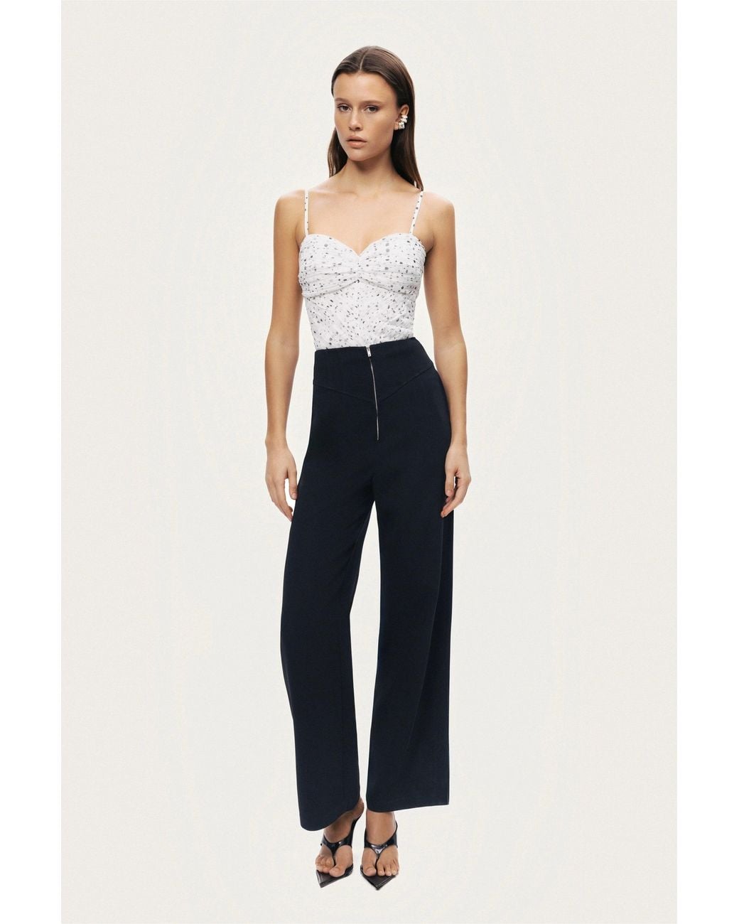 Nocturne Black High-Waist Wide-Leg Pants