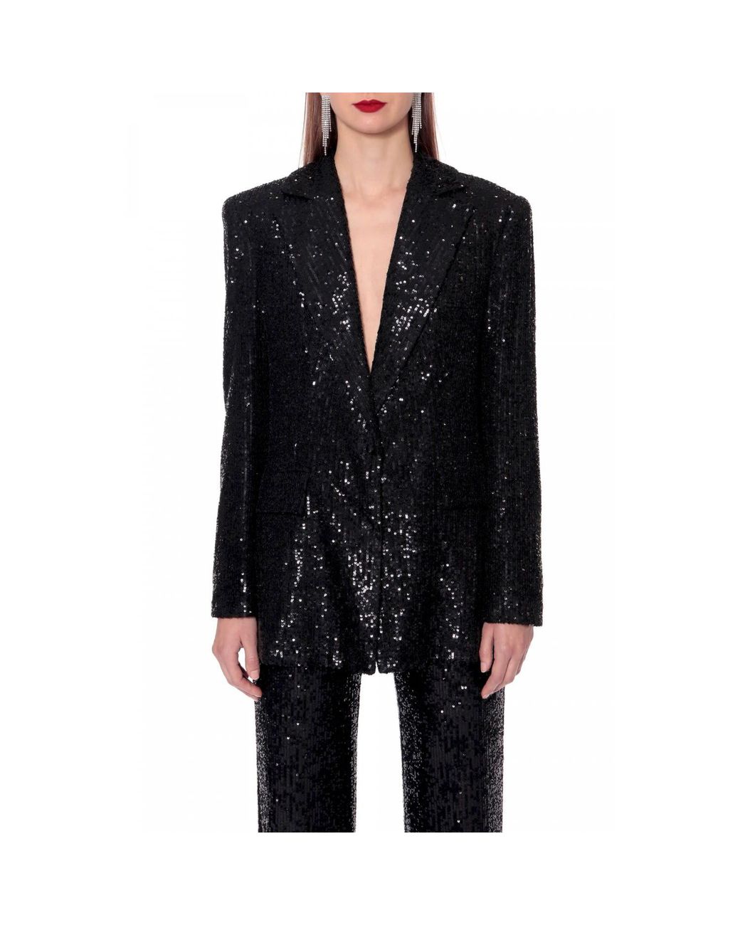 AGGI by HALEWSKI Black Luna Obsidian Sequined Blazer