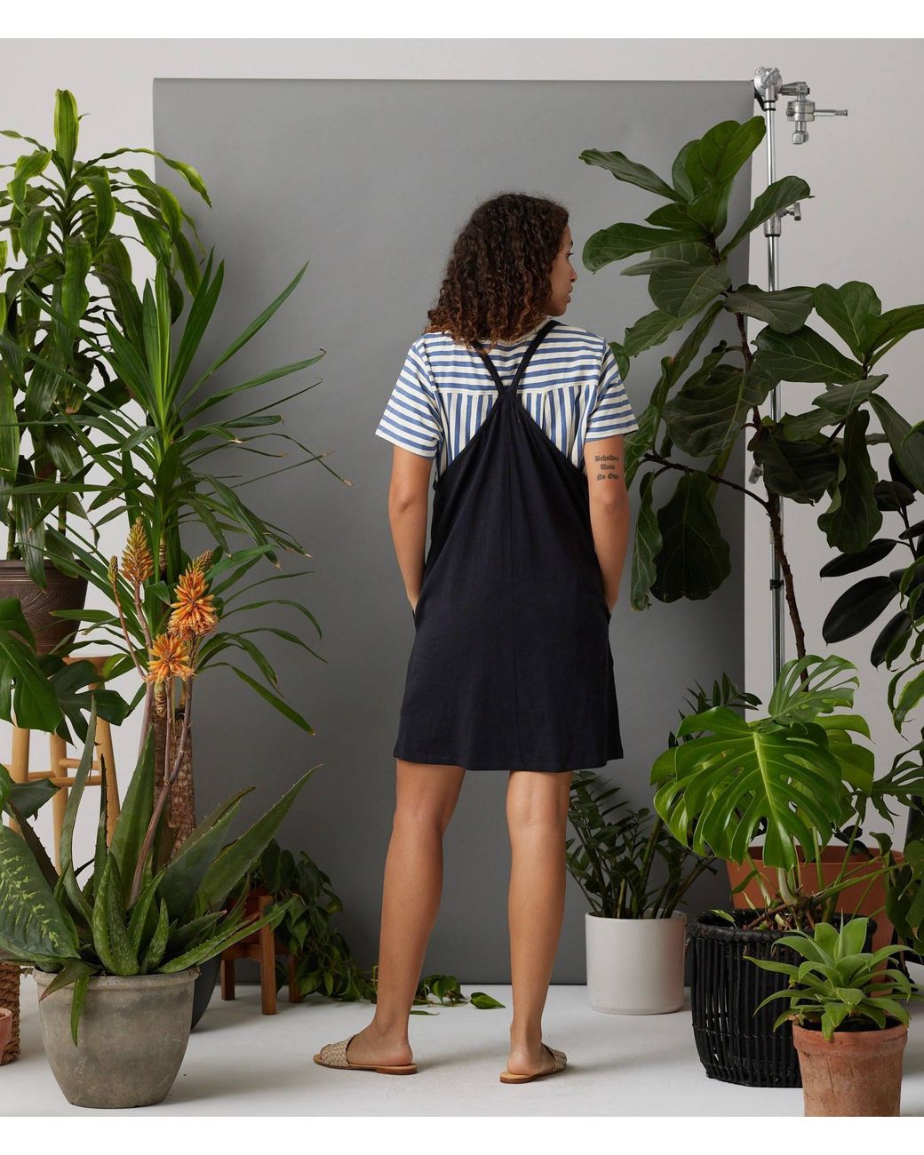 Known Supply Blue Overall Cotton Dress