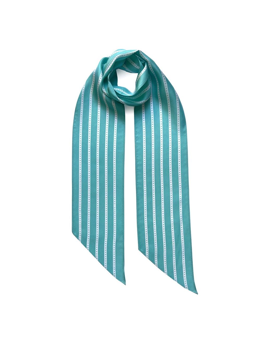 INGMARSON Blue Star Striped Silk Neck Scarf