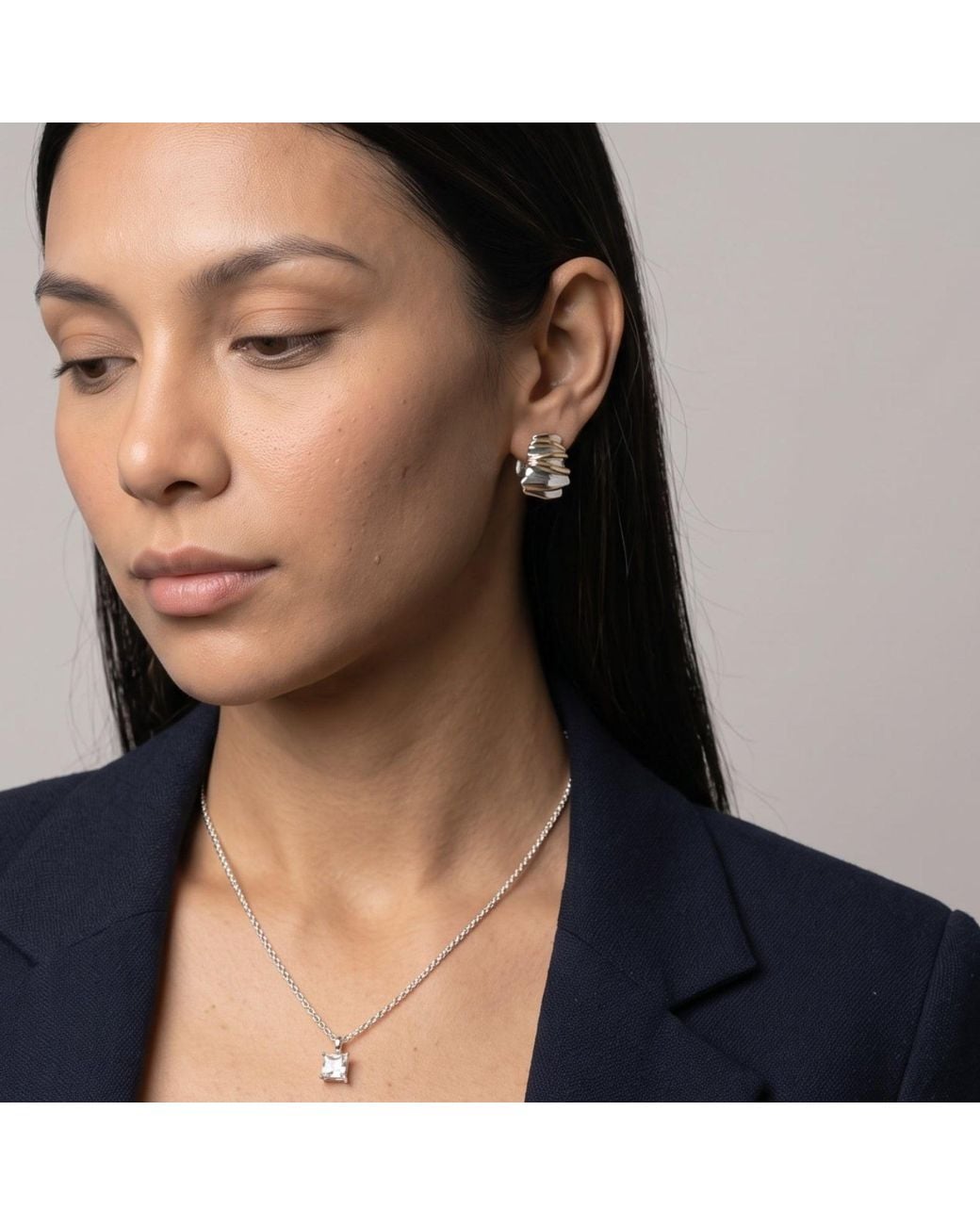 Uchi and Soto Metallic Nami Mixed Metals Wavy Hoop Earrings