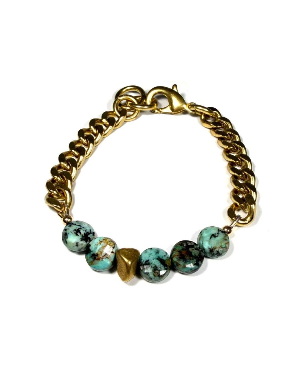 Rachel Nathan Green Remix: African & Brass Stone Bracelet