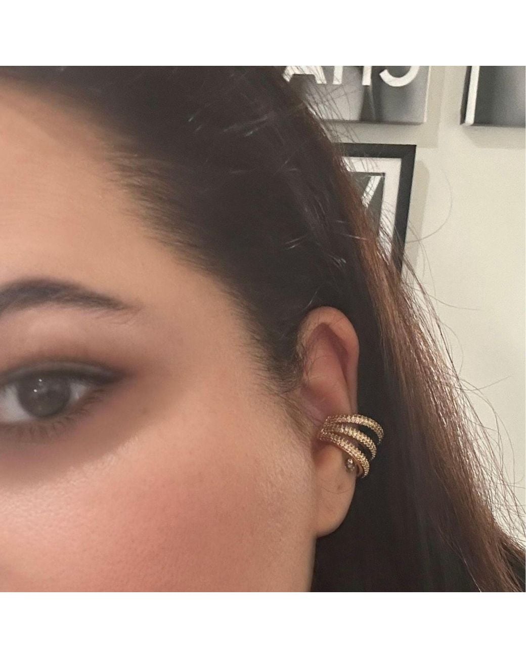 Jagged Halo Jewelry Metallic Triple Pave Ear Cuff