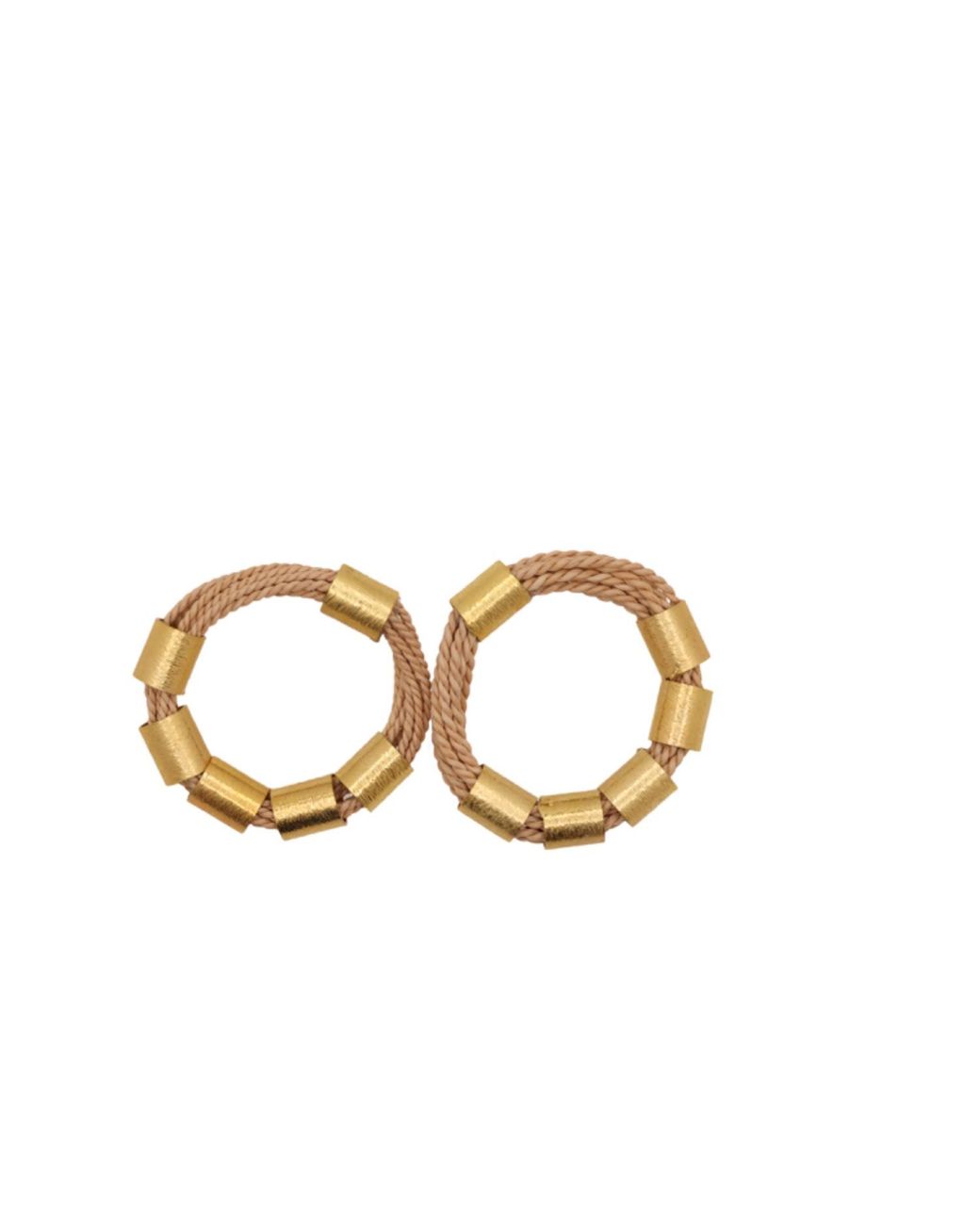 Nart Nature Making Art Metallic The Rings Buriti Natural Fiber Earrings