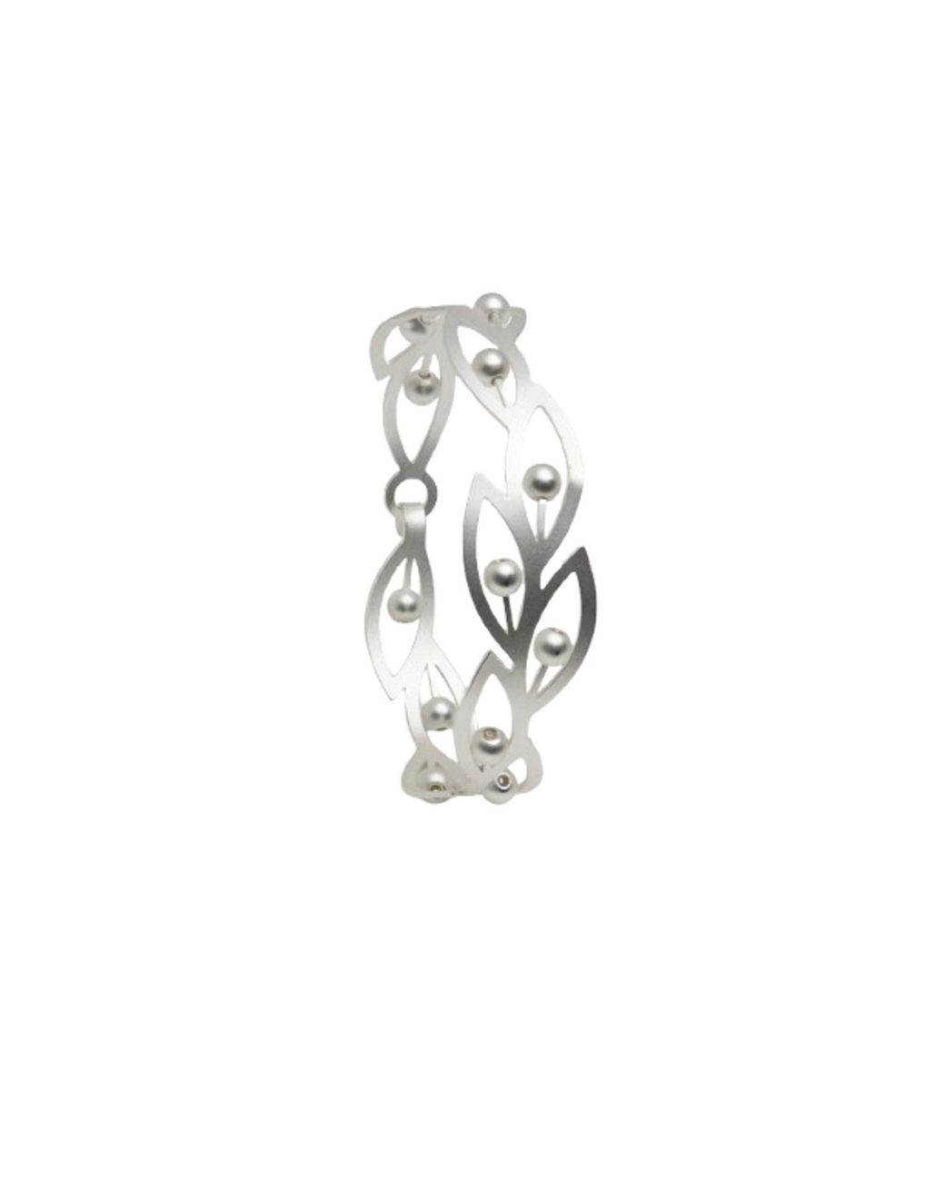 Saachi Metallic Beaded Botanical Hook Bracelet for men
