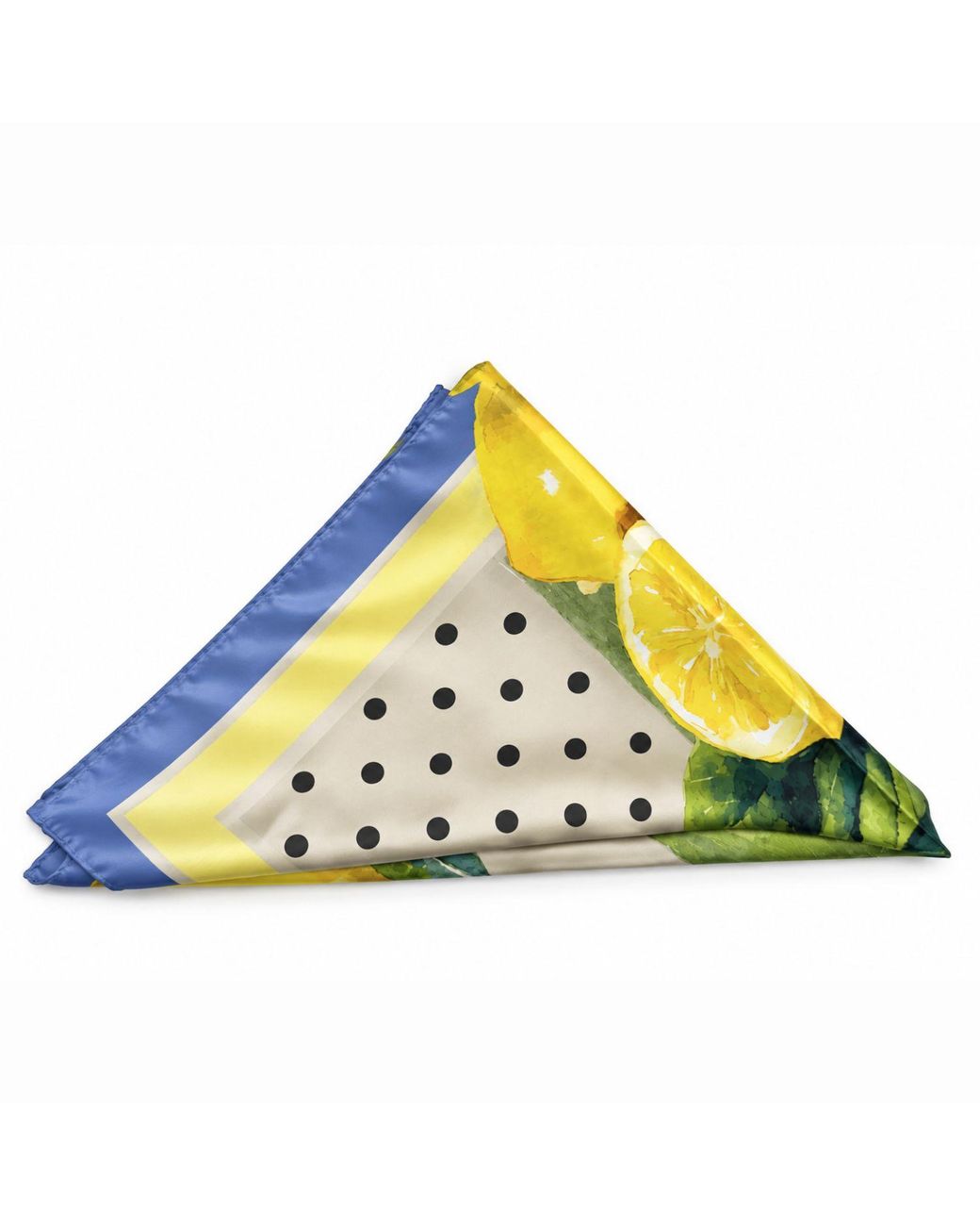 Cier Gray Lemon Dot Silk Scarf