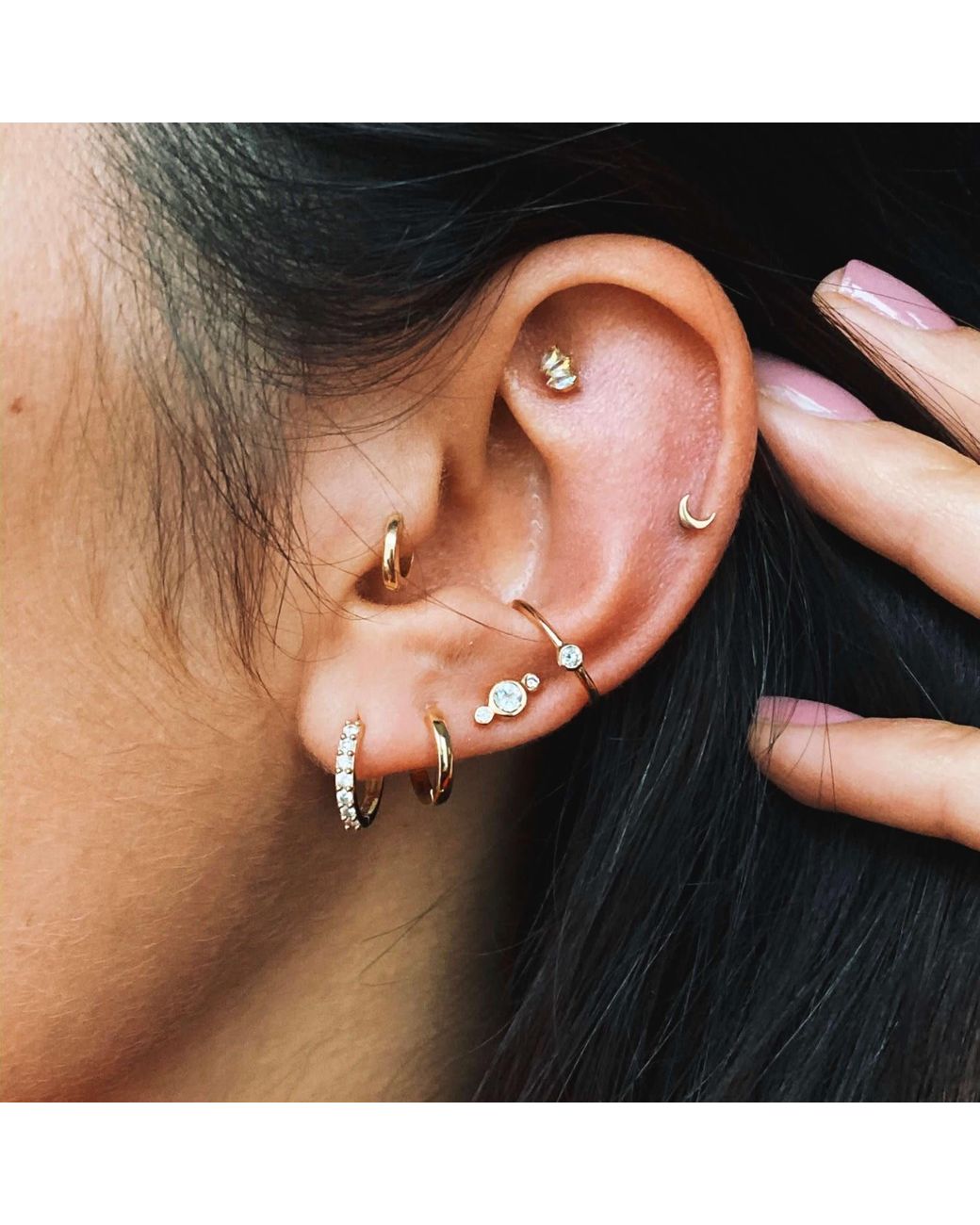 Zohreh Metallic Huggie Hoop Earring 9K