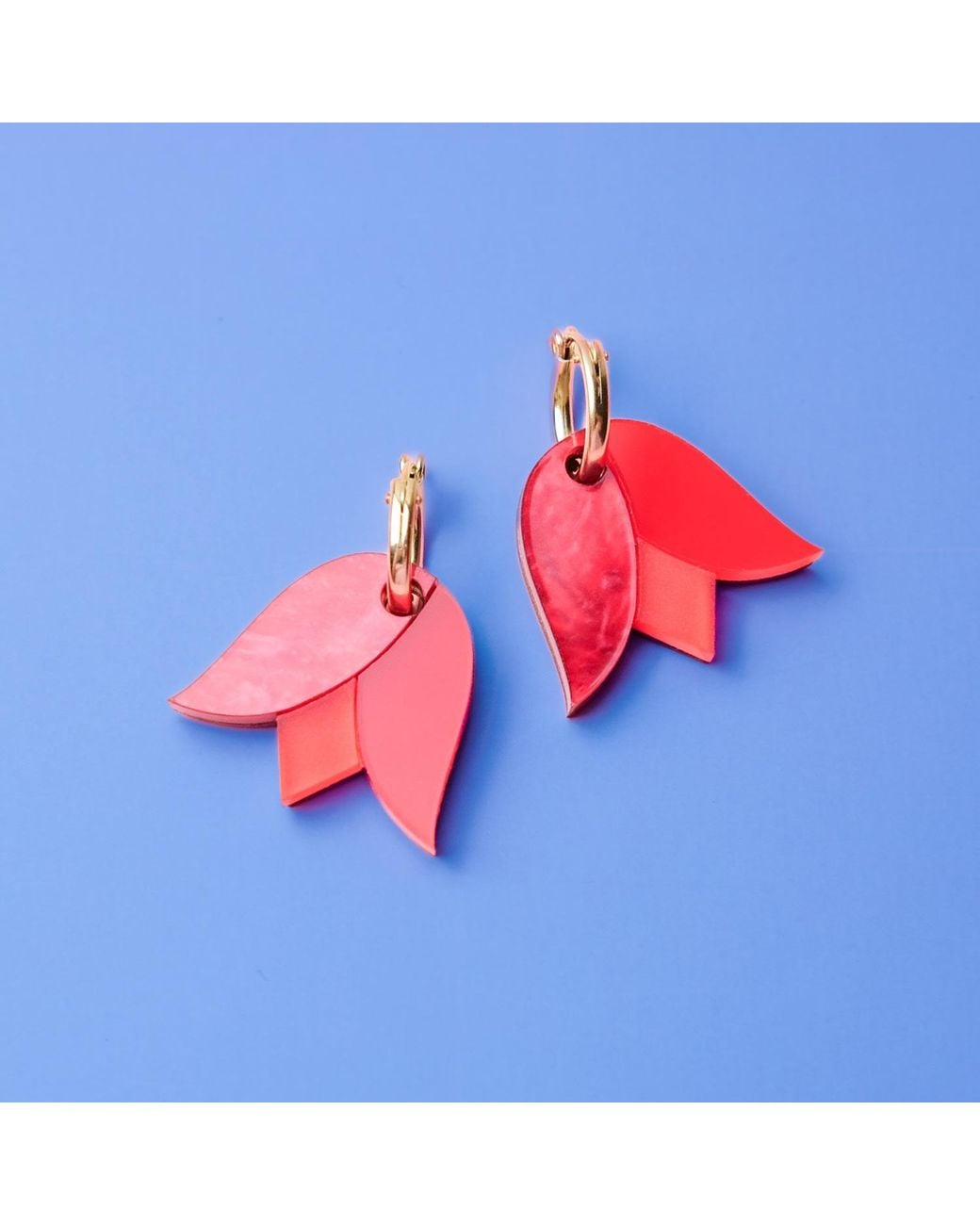 By Chavelli Red Tulip Earrings