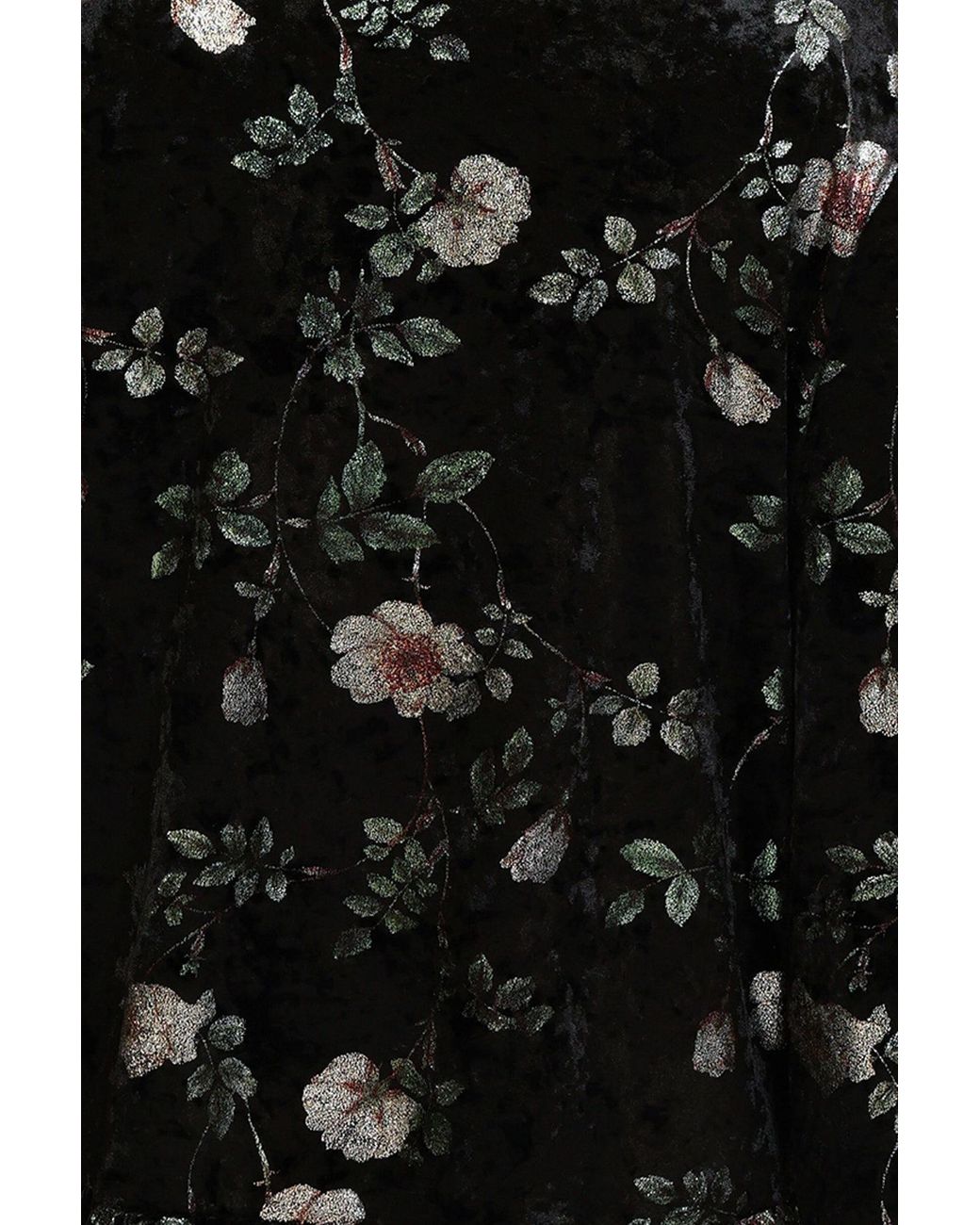 Traffic People Black Swan Song Metallic Velvet Floral Edith Wide Leg Trousers
