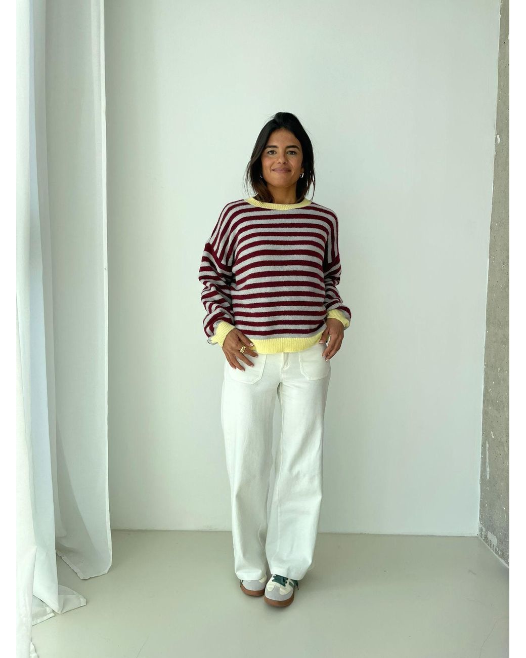 Mind Traveler Purple Burgundy & Striped Pia Sweater